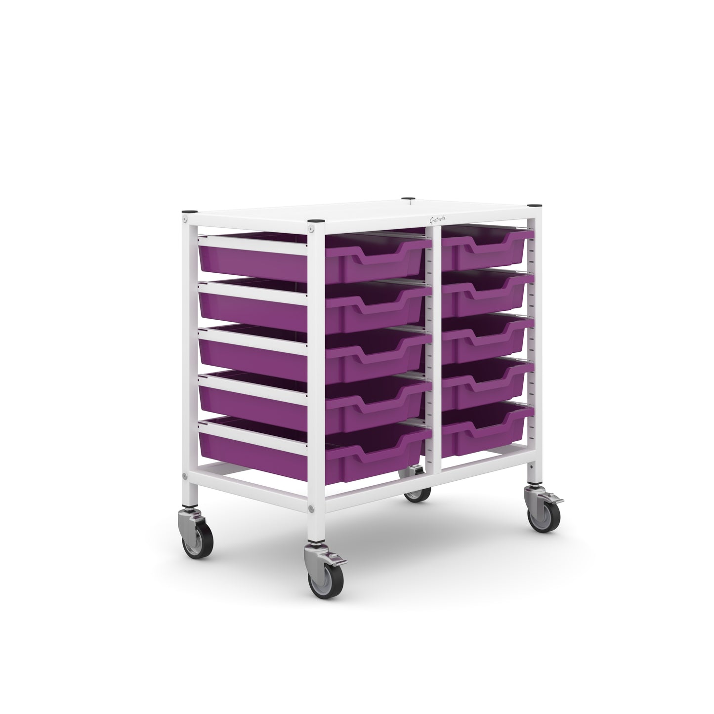 Gratnells Science Under Bench Double Trolley 10 Shallow Trays