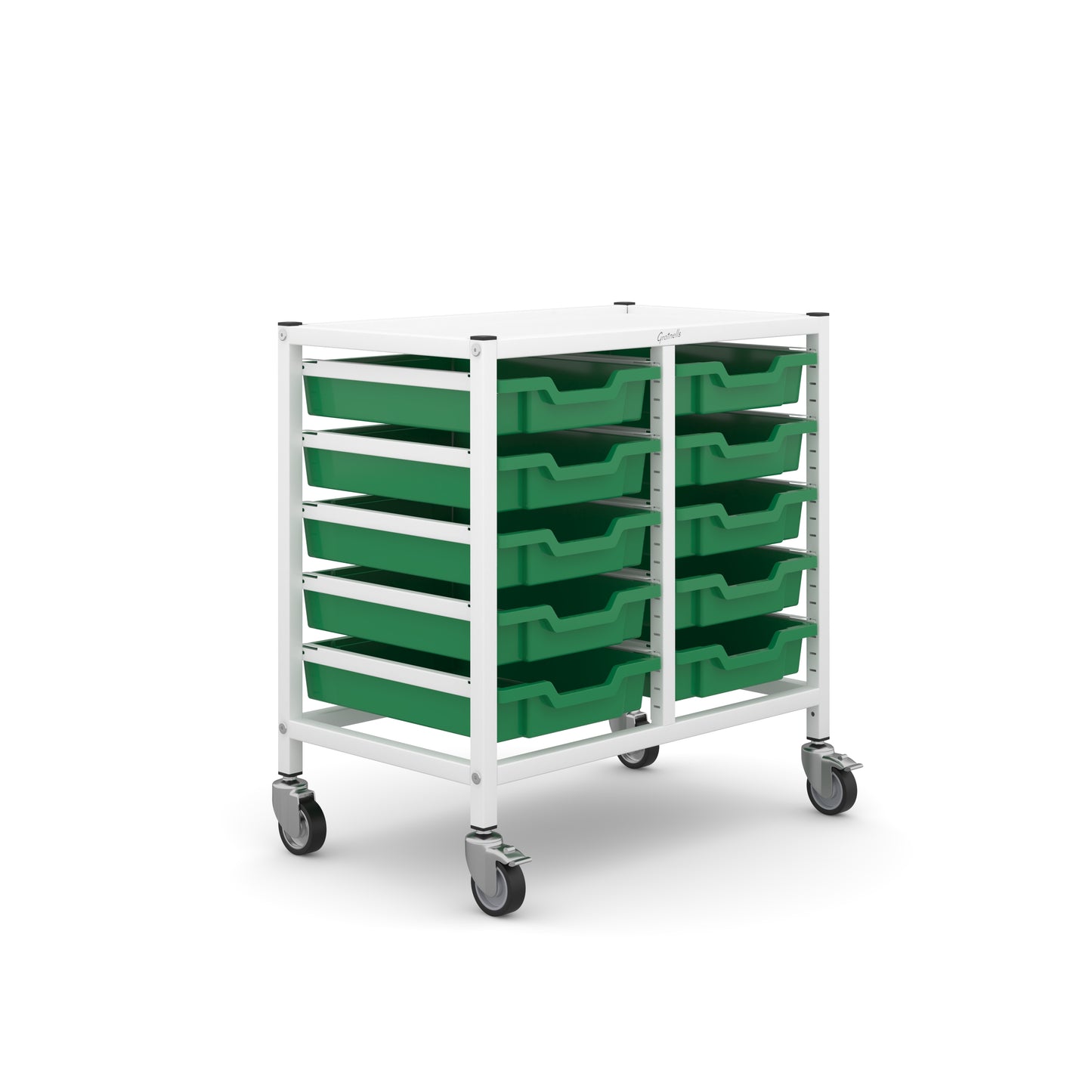 Gratnells Science Under Bench Double Trolley 10 Shallow Trays