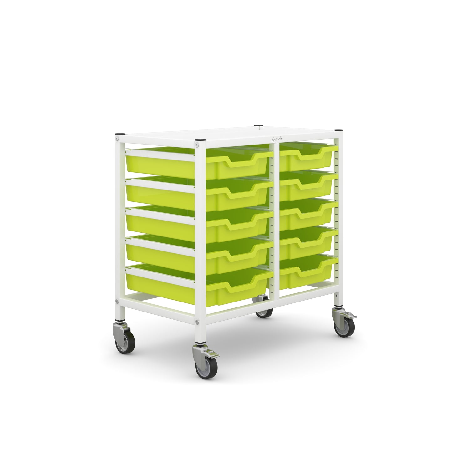 Gratnells Science Under Bench Double Trolley 10 Shallow Trays