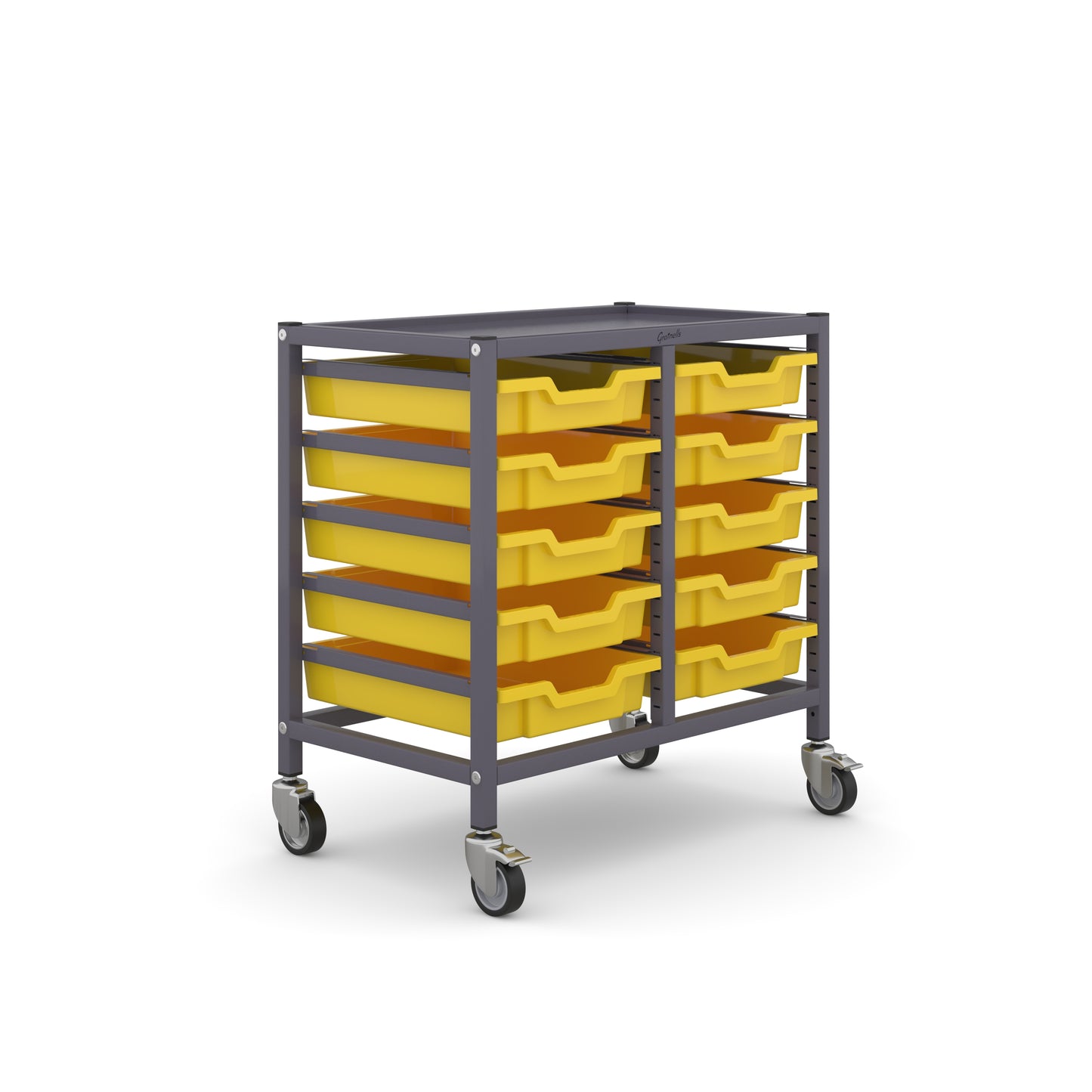 Gratnells Science Under Bench Double Trolley 10 Shallow Trays