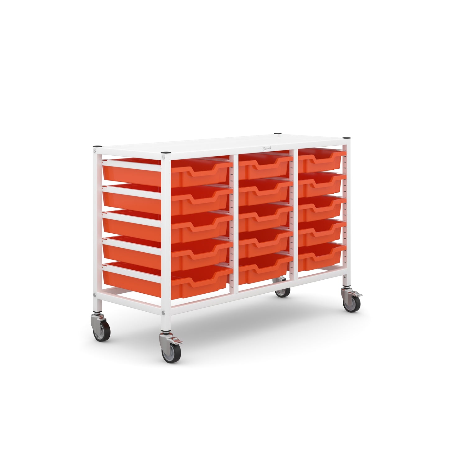 Gratnells Science Under Bench Treble Trolley 15 Shallow Trays