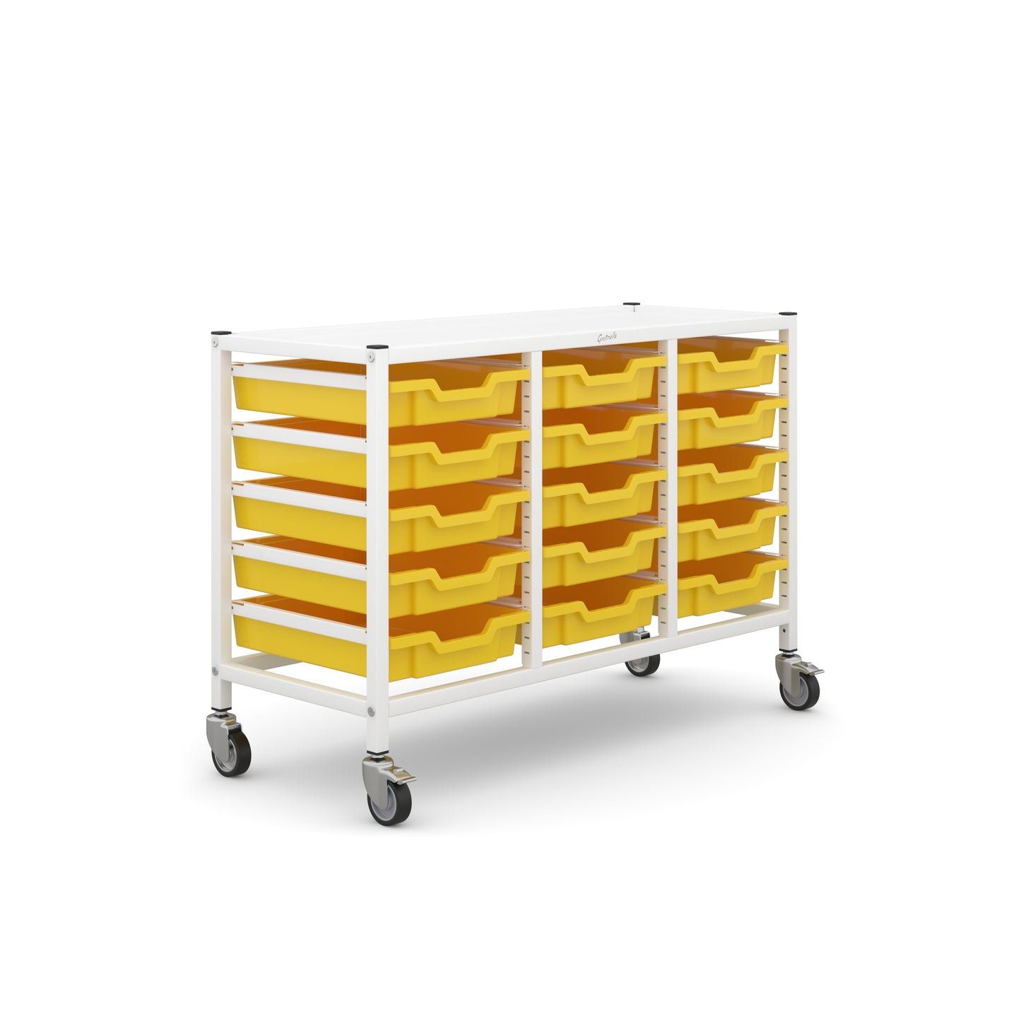 Gratnells Science Under Bench Treble Trolley 15 Shallow Trays