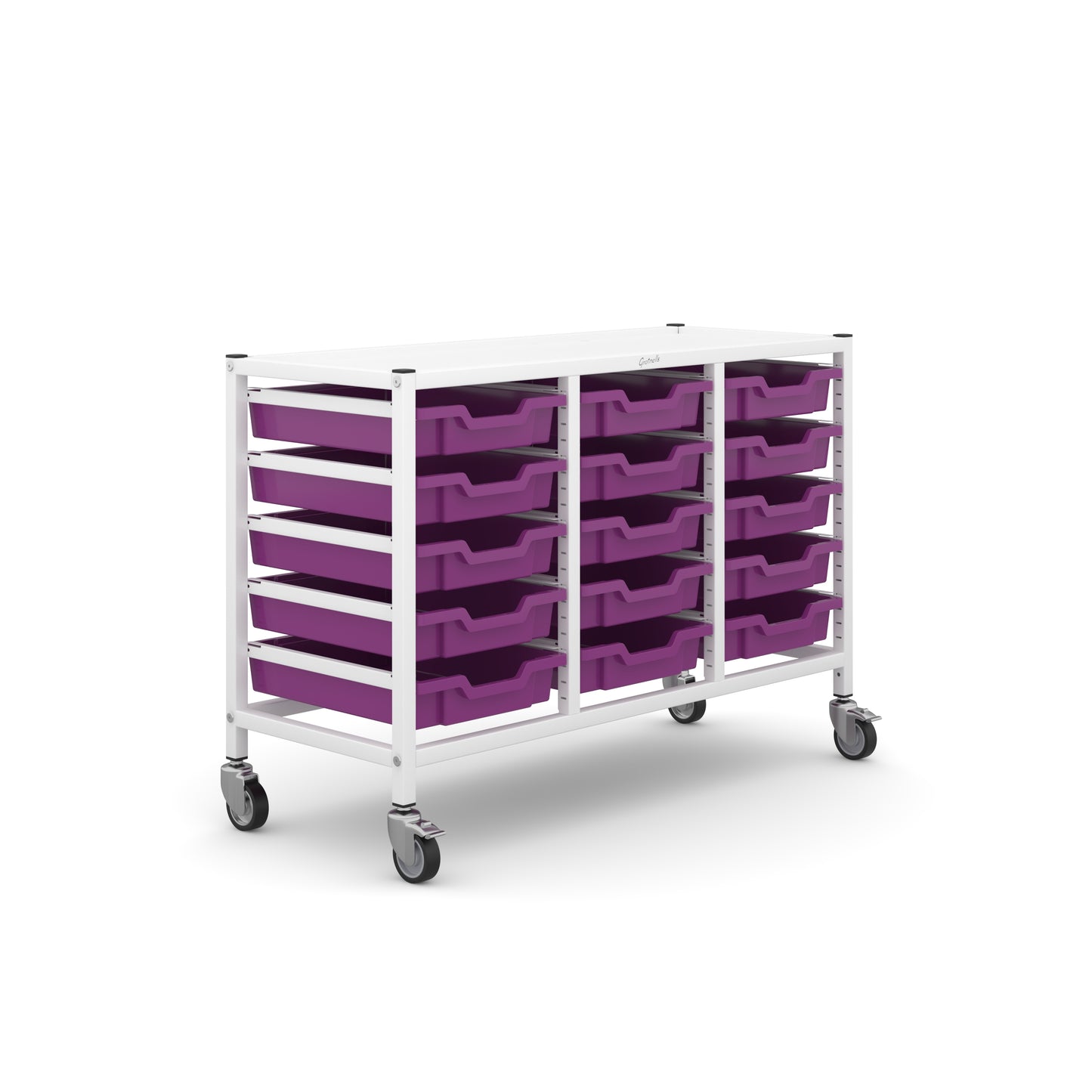 Gratnells Science Under Bench Treble Trolley 15 Shallow Trays