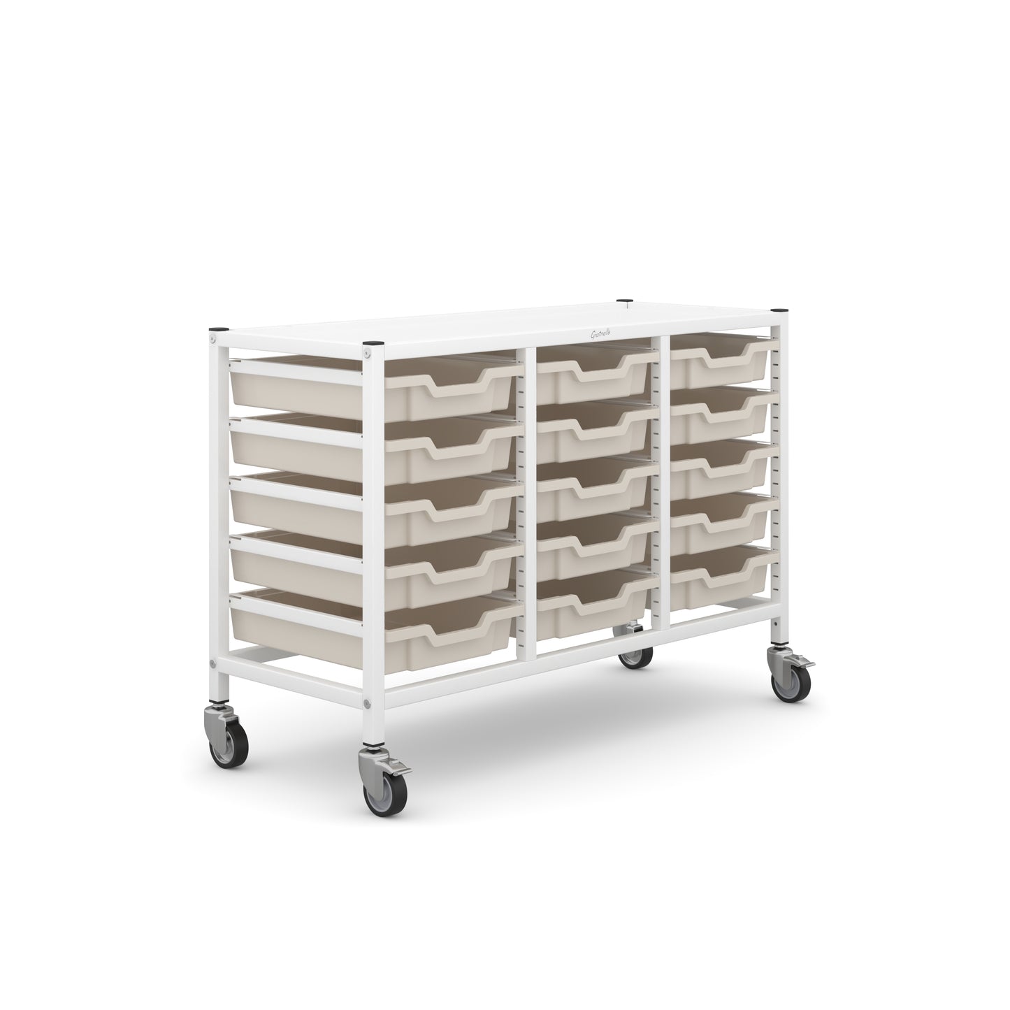 Gratnells Science Under Bench Treble Trolley 15 Shallow Trays