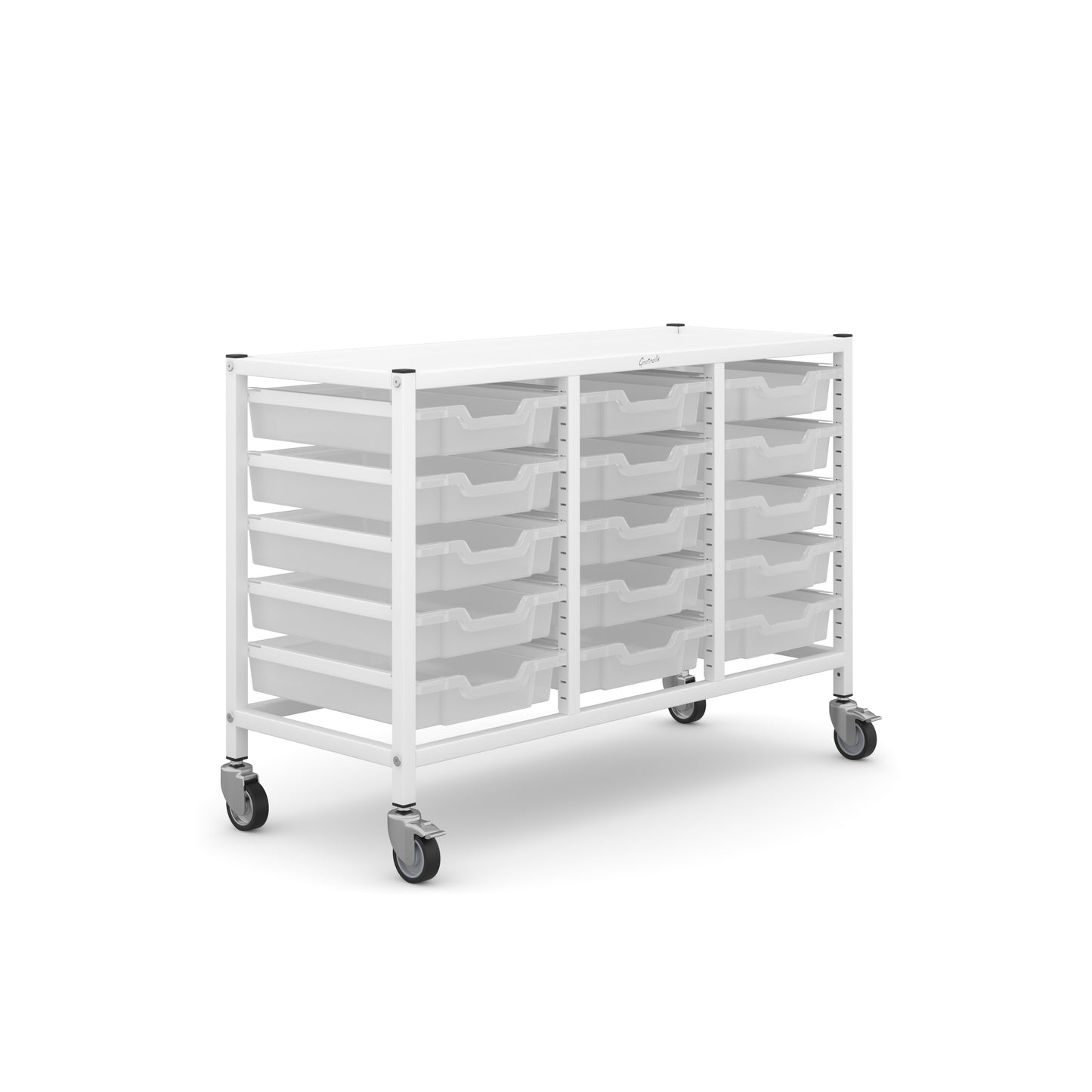Gratnells Science Under Bench Treble Trolley 15 Shallow Trays