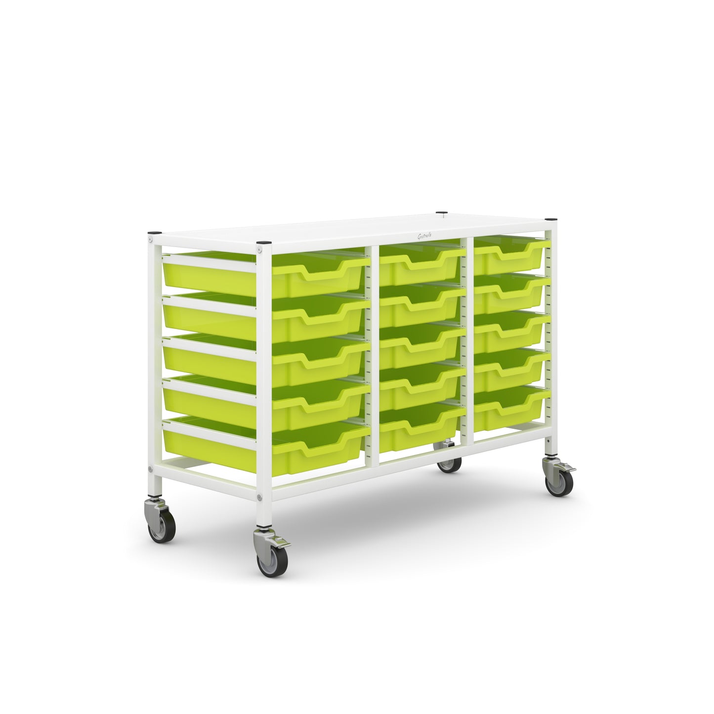 Gratnells Science Under Bench Treble Trolley 15 Shallow Trays