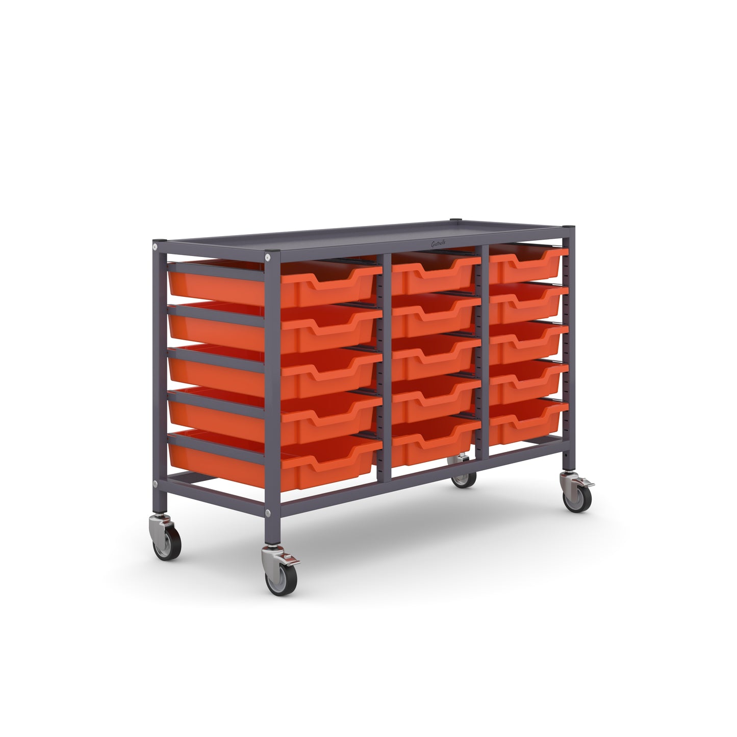 Gratnells Science Under Bench Treble Trolley 15 Shallow Trays