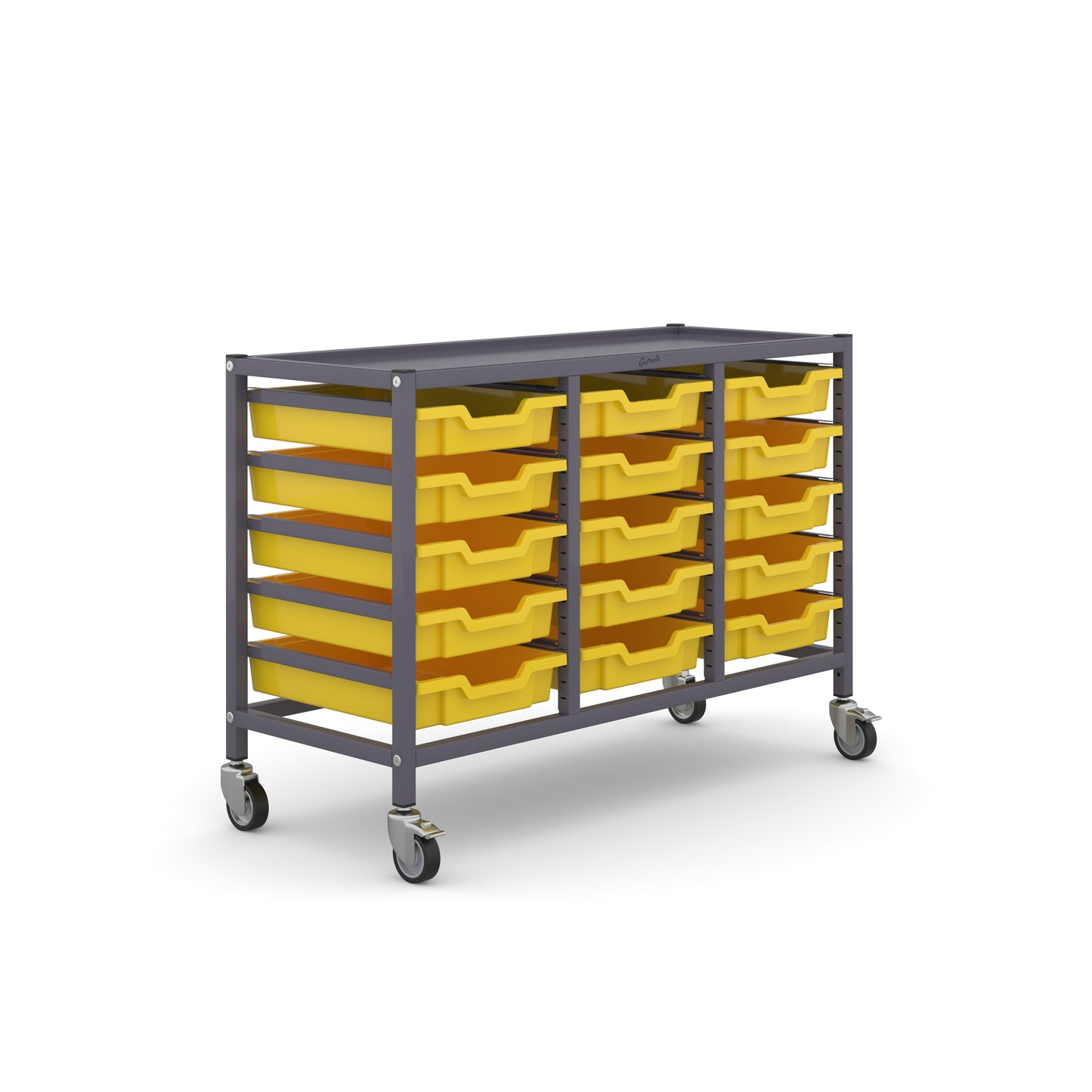 Gratnells Science Under Bench Treble Trolley 15 Shallow Trays
