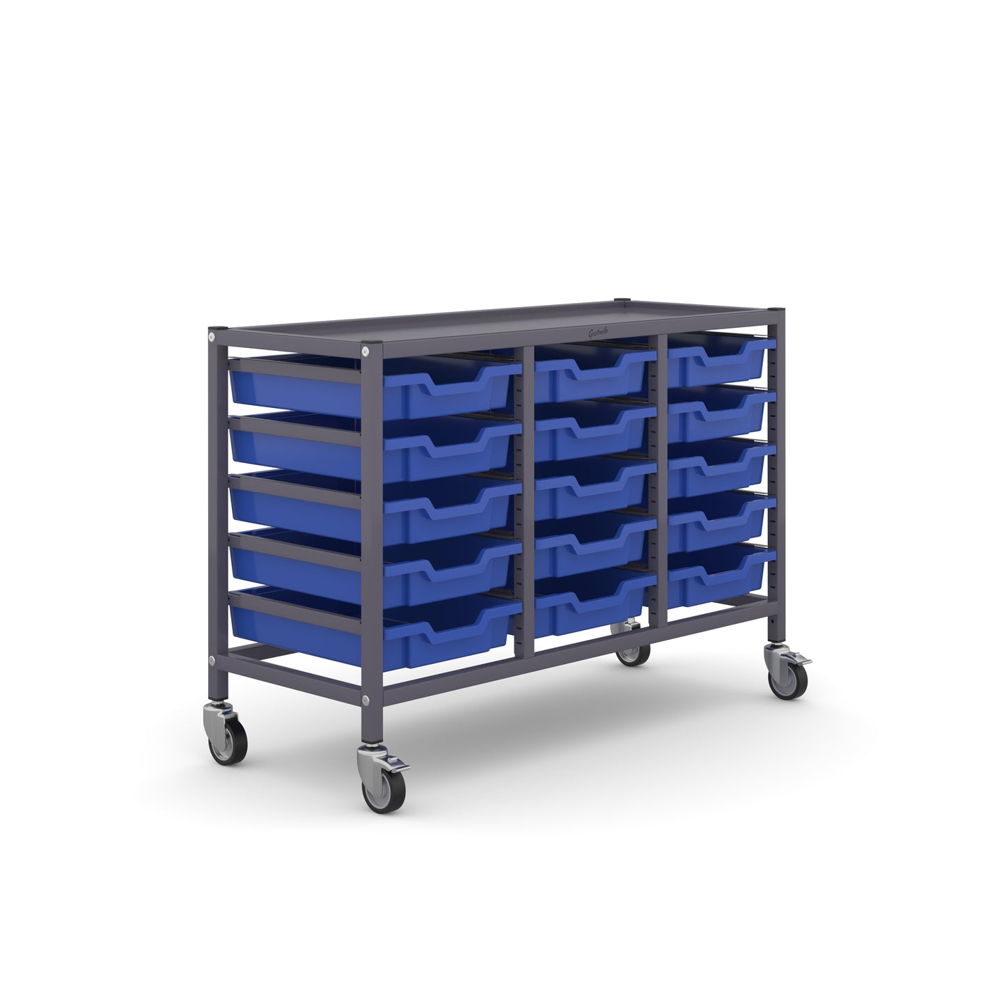Gratnells Science Under Bench Treble Trolley 15 Shallow Trays