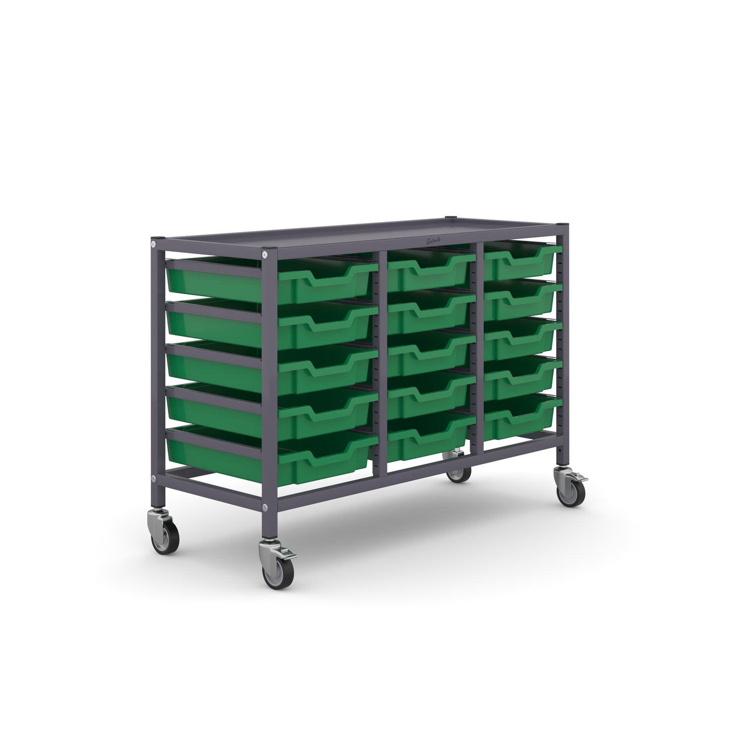 Gratnells Science Under Bench Treble Trolley 15 Shallow Trays