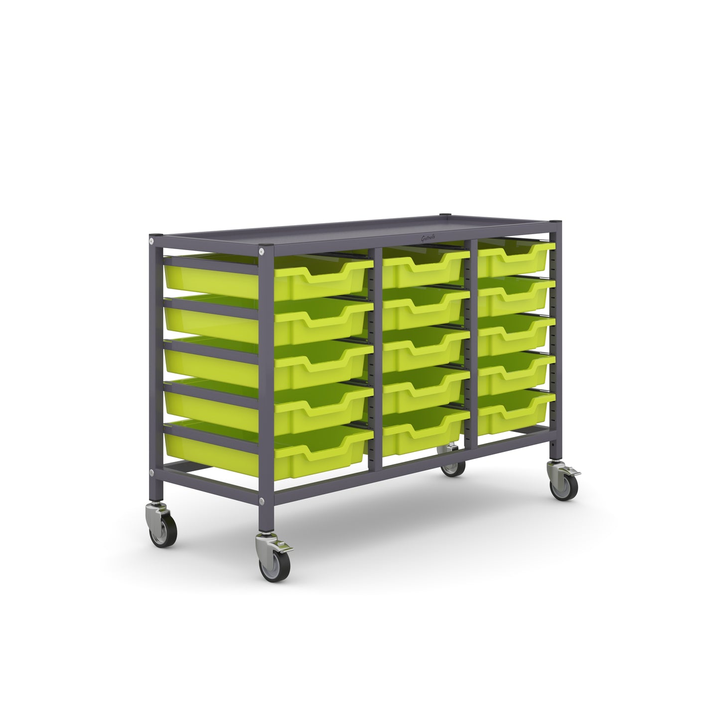 Gratnells Science Under Bench Treble Trolley 15 Shallow Trays