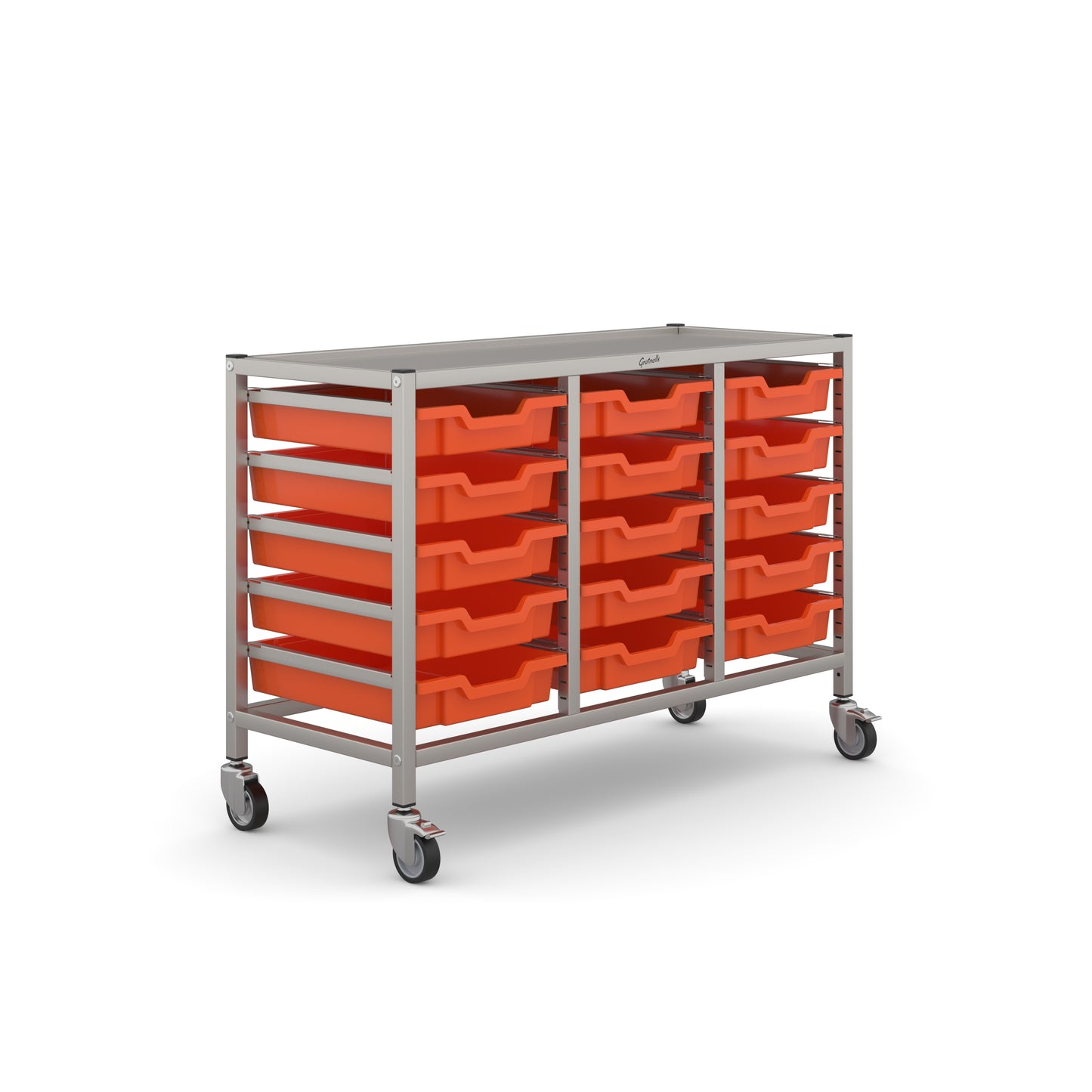 Gratnells Science Under Bench Treble Trolley 15 Shallow Trays