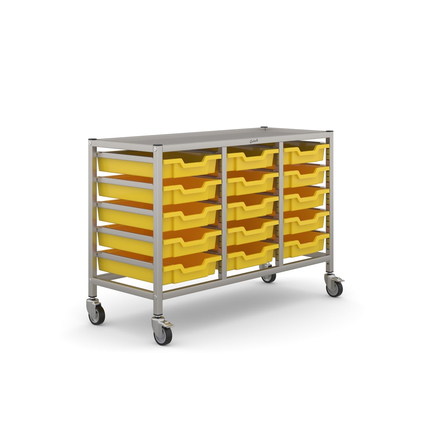 Gratnells Science Under Bench Treble Trolley 15 Shallow Trays