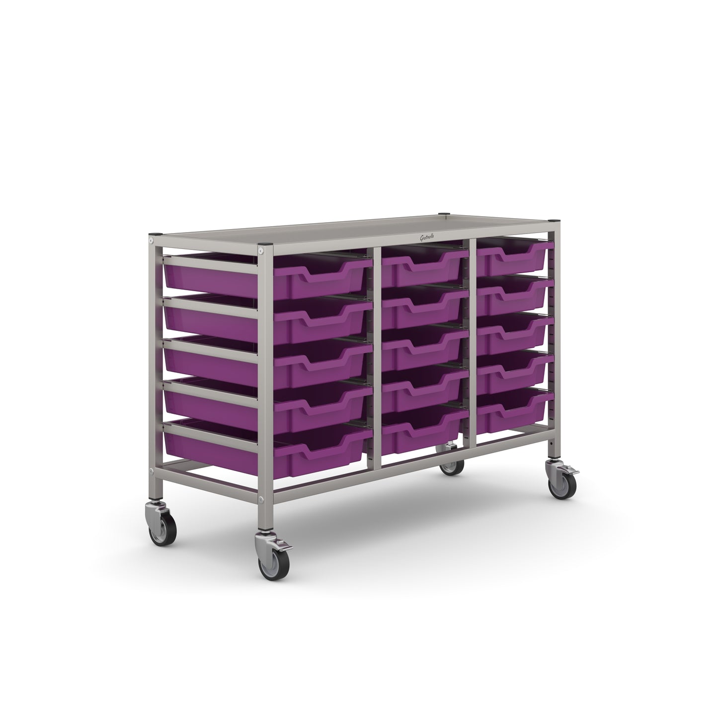 Gratnells Science Under Bench Treble Trolley 15 Shallow Trays