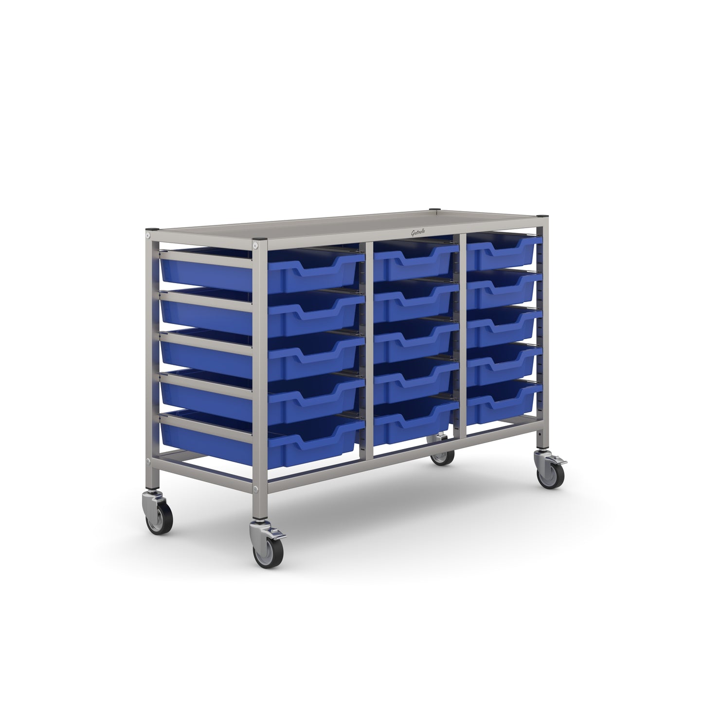 Gratnells Science Under Bench Treble Trolley 15 Shallow Trays