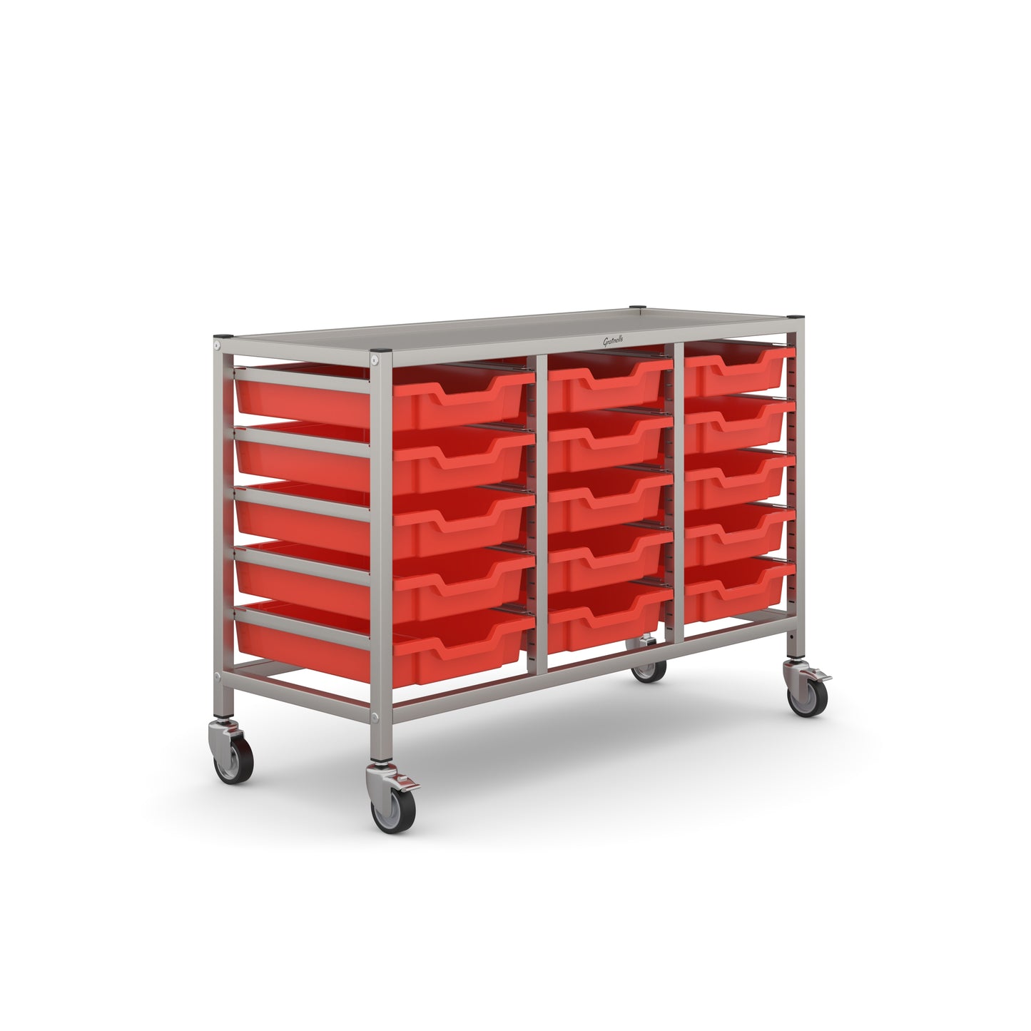 Gratnells Science Under Bench Treble Trolley 15 Shallow Trays