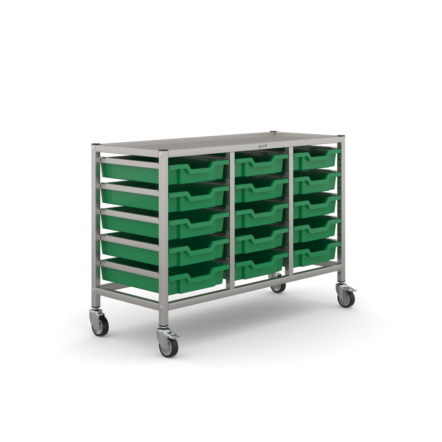Gratnells Science Under Bench Treble Trolley 15 Shallow Trays