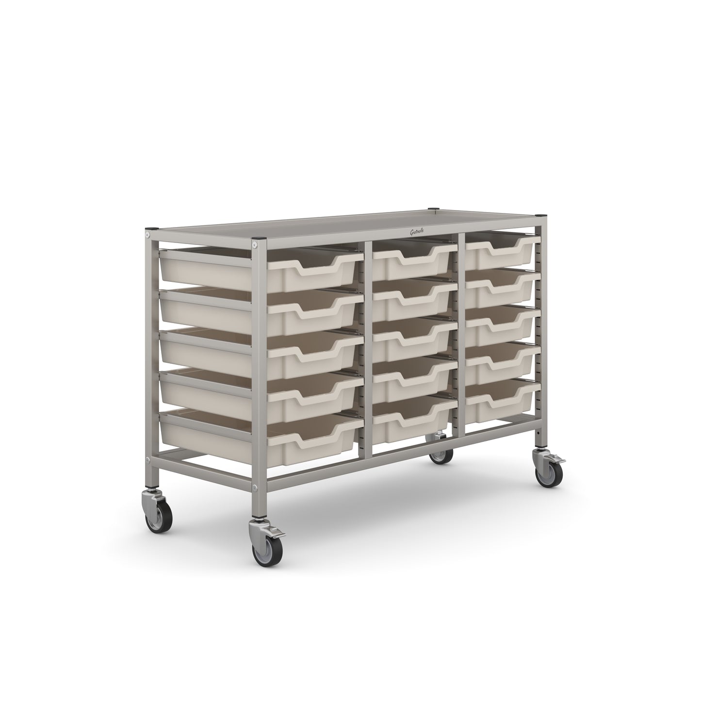Gratnells Science Under Bench Treble Trolley 15 Shallow Trays