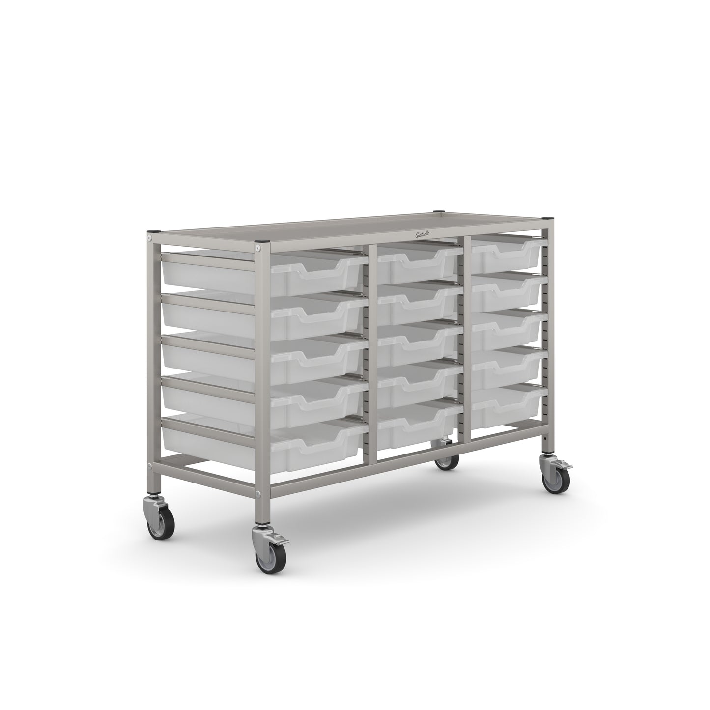 Gratnells Science Under Bench Treble Trolley 15 Shallow Trays