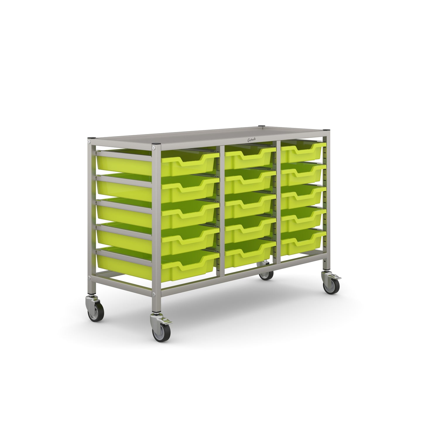 Gratnells Science Under Bench Treble Trolley 15 Shallow Trays