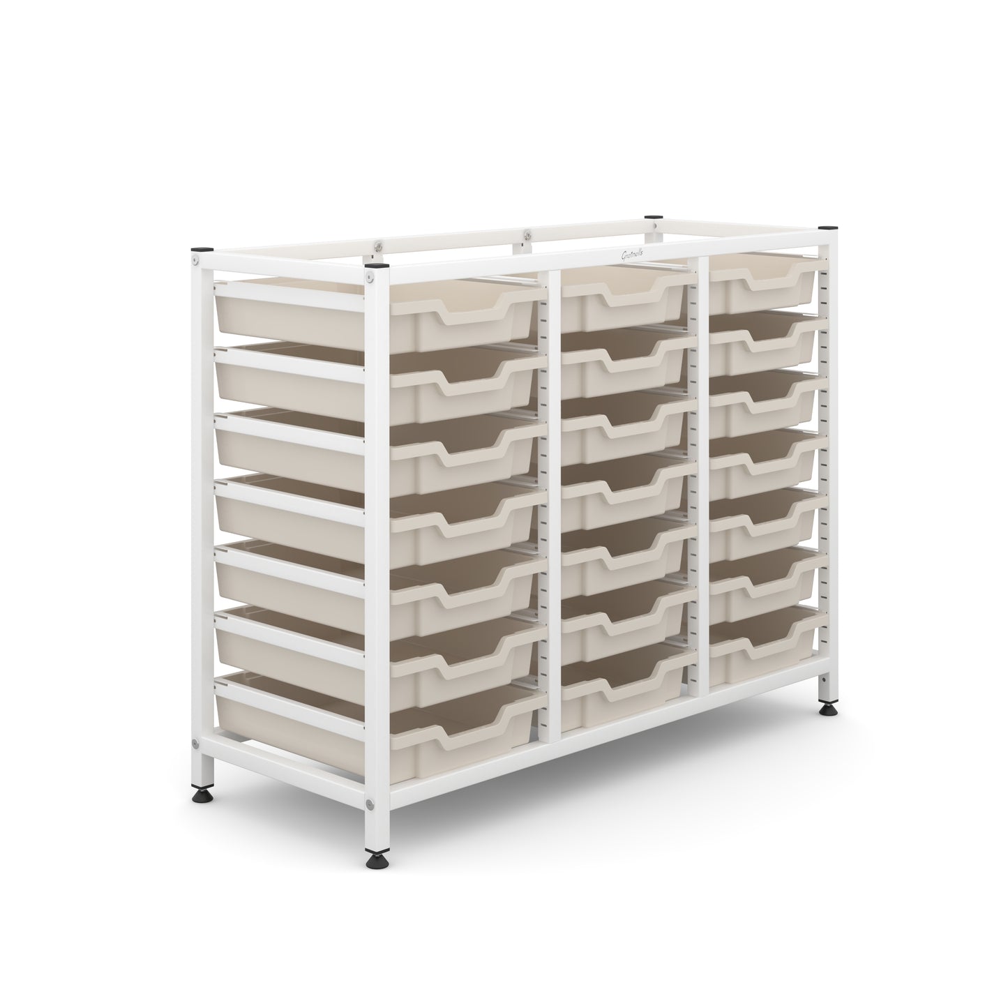 Gratnells Science Bench Height Treble Frame 21 Shallow Trays