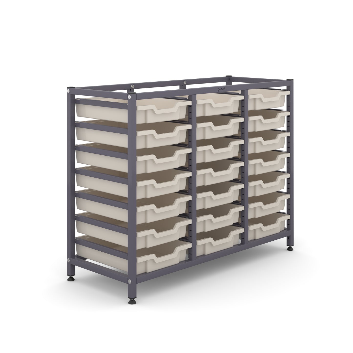 Gratnells Science Bench Height Treble Frame 21 Shallow Trays