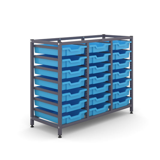 Gratnells Science Bench Height Treble Frame 21 Shallow Trays