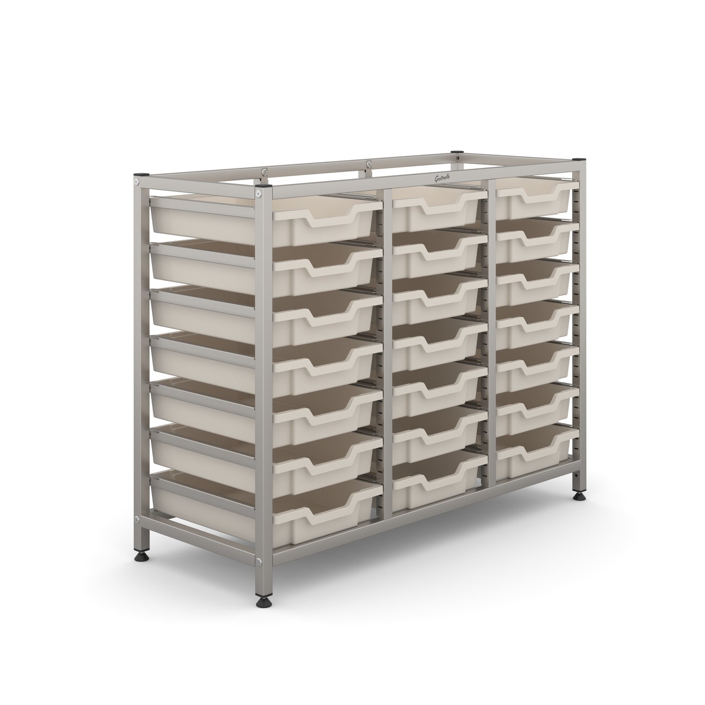 Gratnells Science Bench Height Treble Frame 21 Shallow Trays