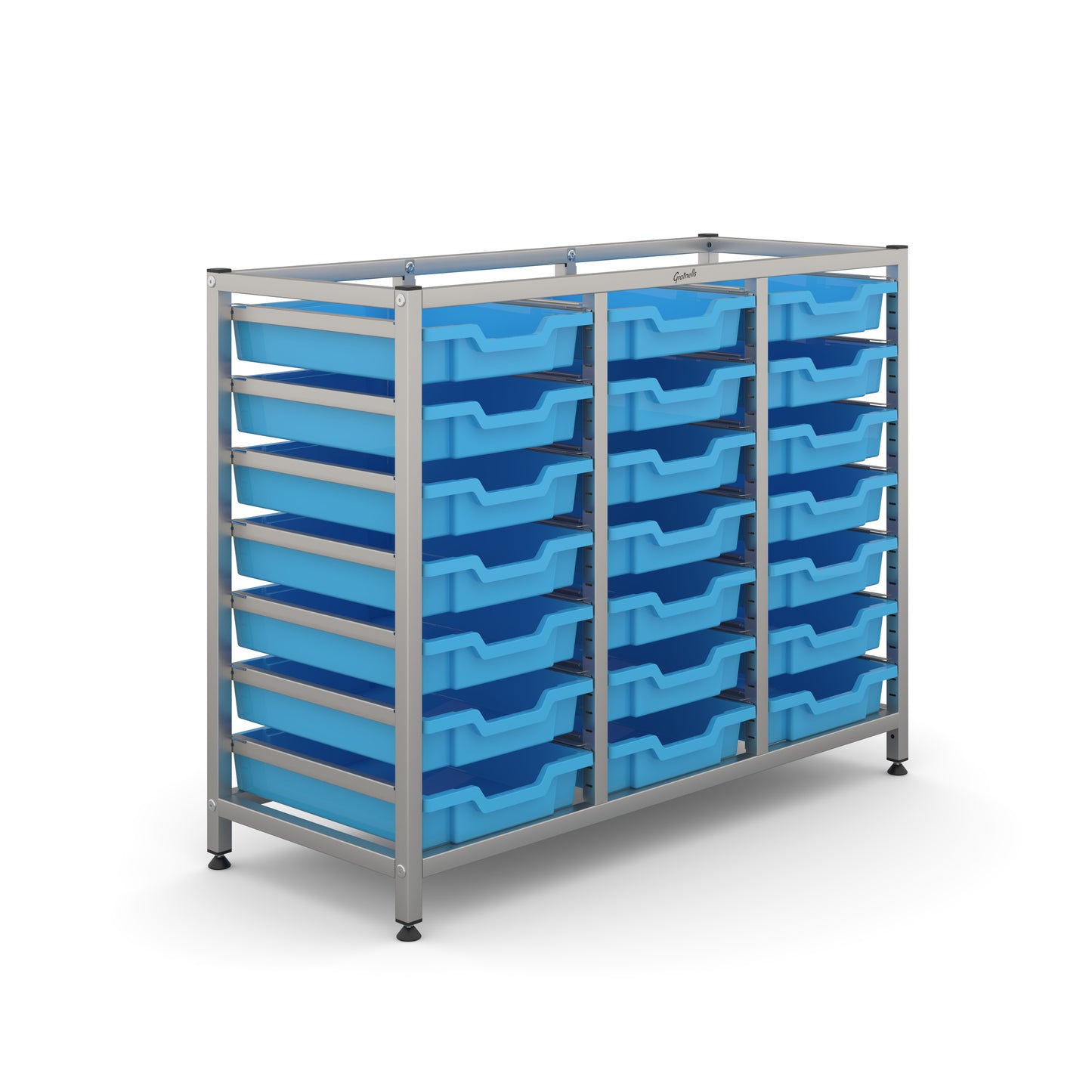 Gratnells Science Bench Height Treble Frame 21 Shallow Trays