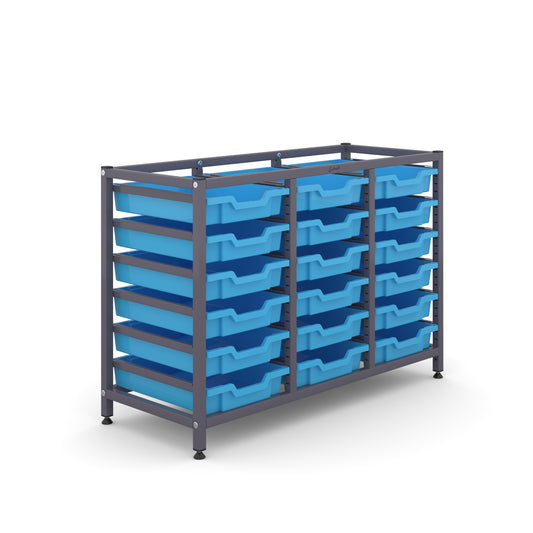 Gratnells Science Under Bench Treble Frame 18 Shallow Trays