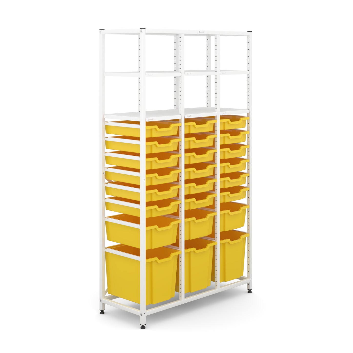 Gratnells Science Tall Treble Frame 6 Shelves 3 Jumbo 3 Deep & 18 Shallow Trays
