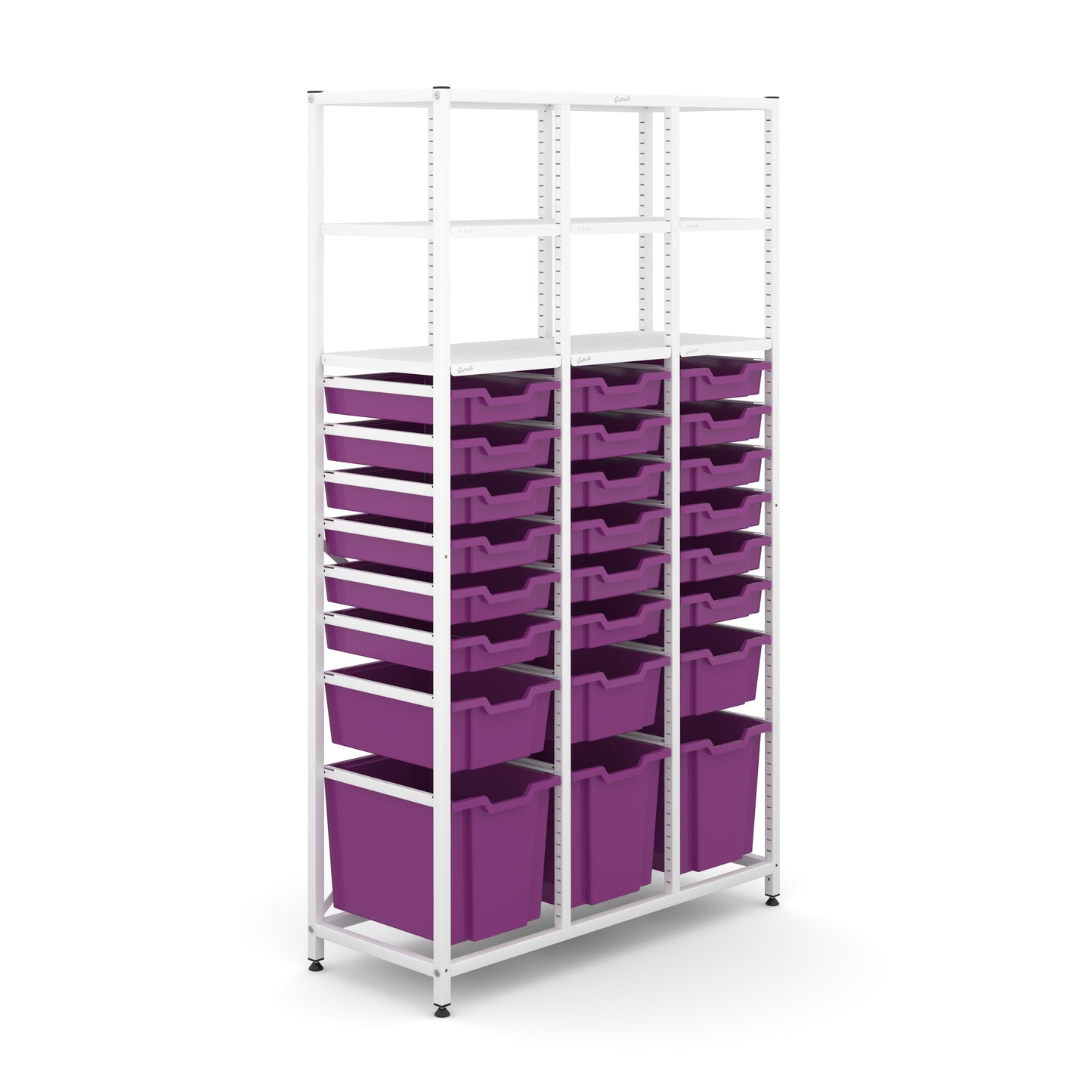 Gratnells Science Tall Treble Frame 6 Shelves 3 Jumbo 3 Deep & 18 Shallow Trays