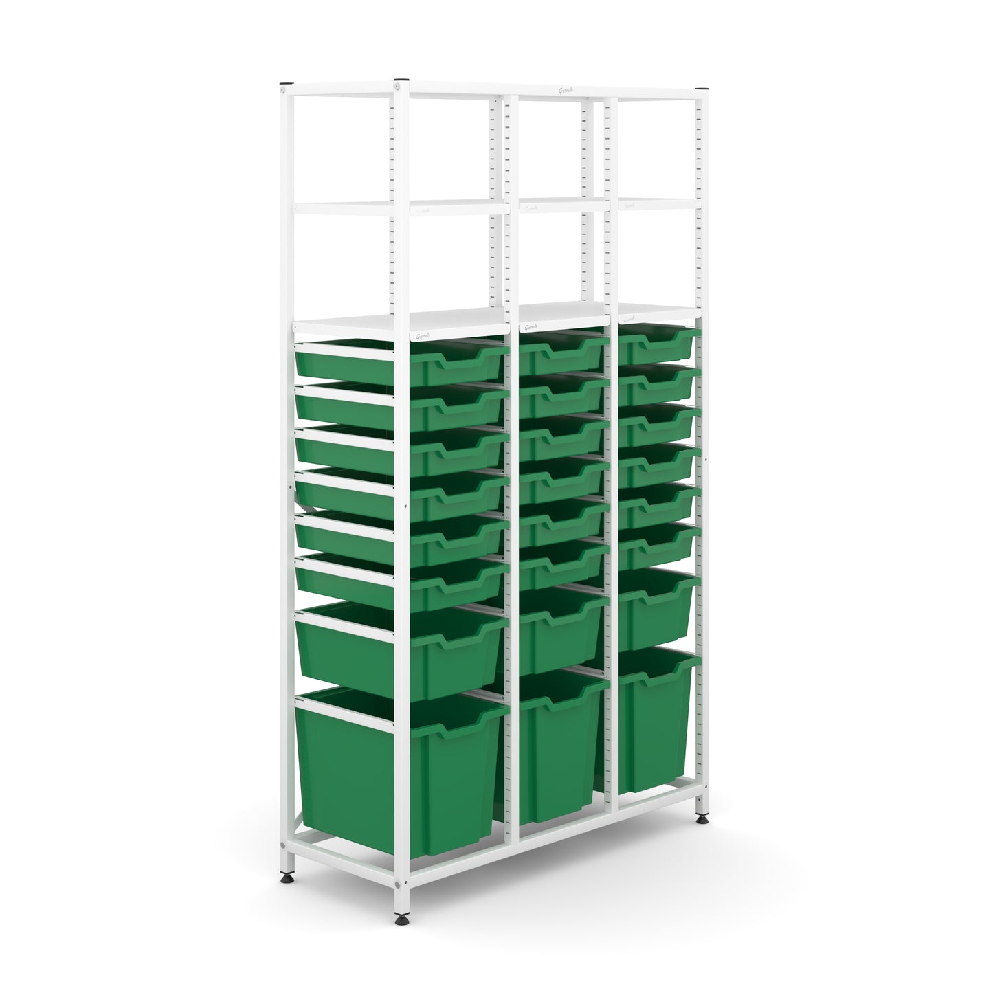 Gratnells Science Tall Treble Frame 6 Shelves 3 Jumbo 3 Deep & 18 Shallow Trays