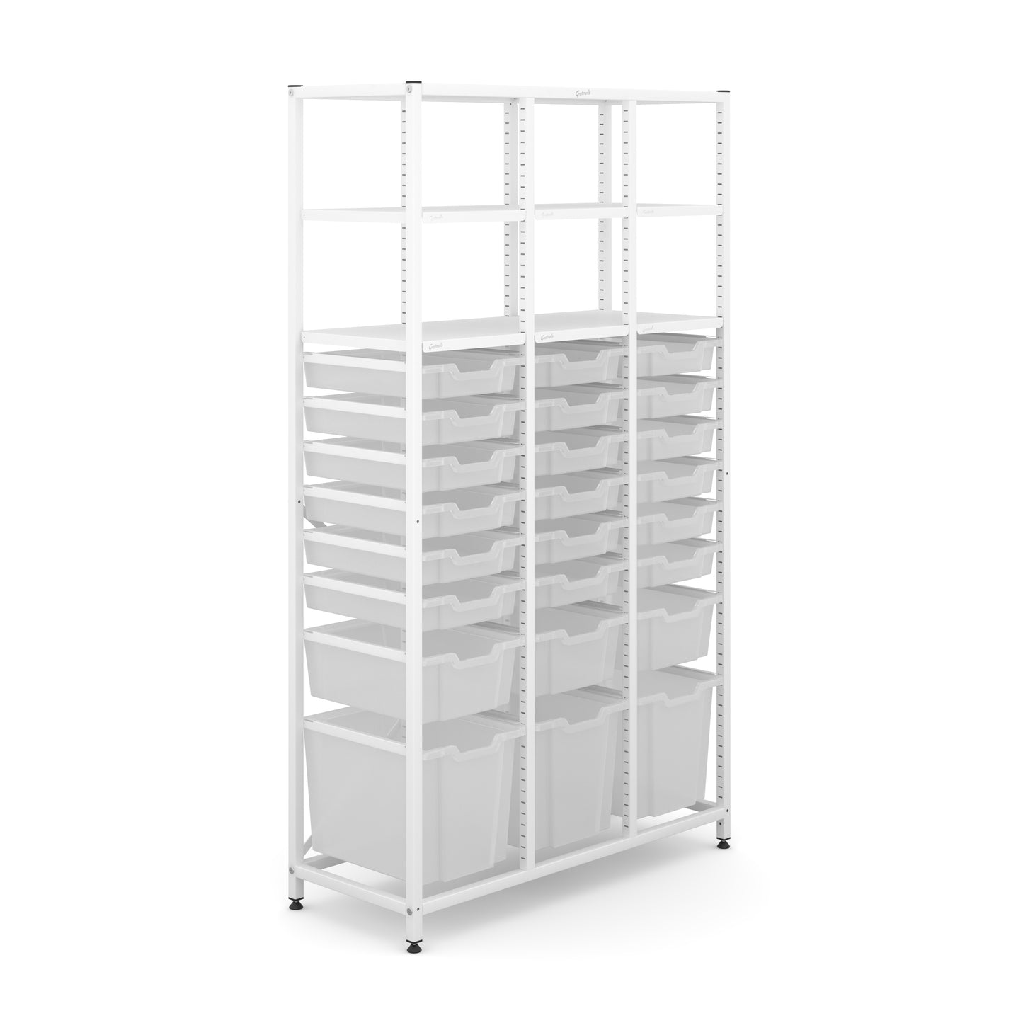 Gratnells Science Tall Treble Frame 6 Shelves 3 Jumbo 3 Deep & 18 Shallow Trays