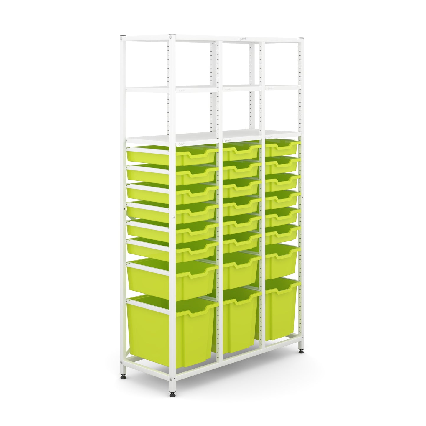 Gratnells Science Tall Treble Frame 6 Shelves 3 Jumbo 3 Deep & 18 Shallow Trays