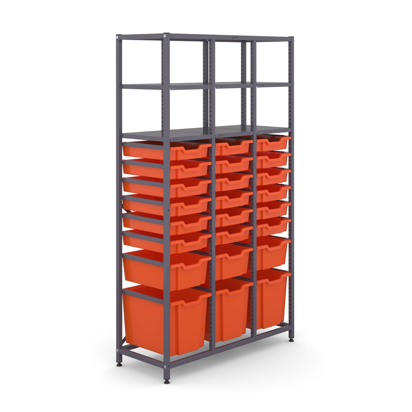 Gratnells Science Tall Treble Frame 6 Shelves 3 Jumbo 3 Deep & 18 Shallow Trays