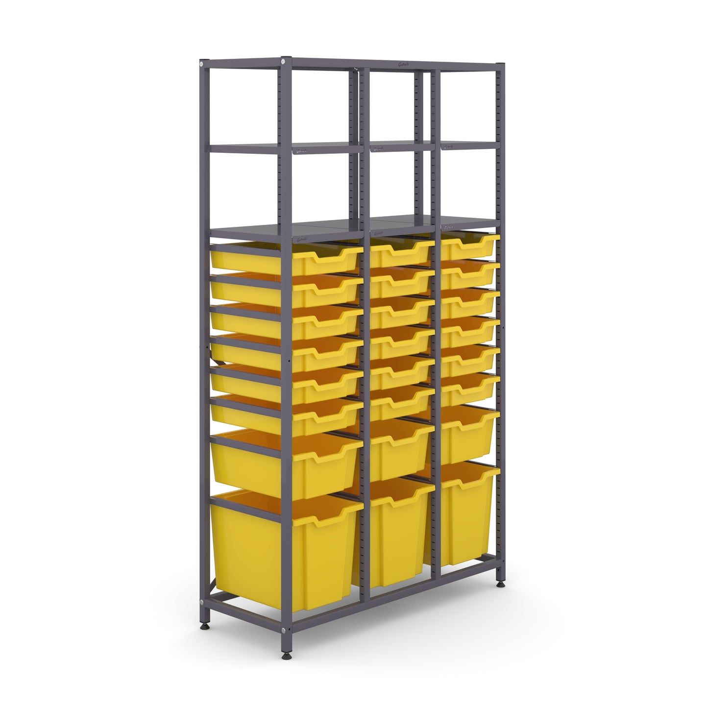 Gratnells Science Tall Treble Frame 6 Shelves 3 Jumbo 3 Deep & 18 Shallow Trays
