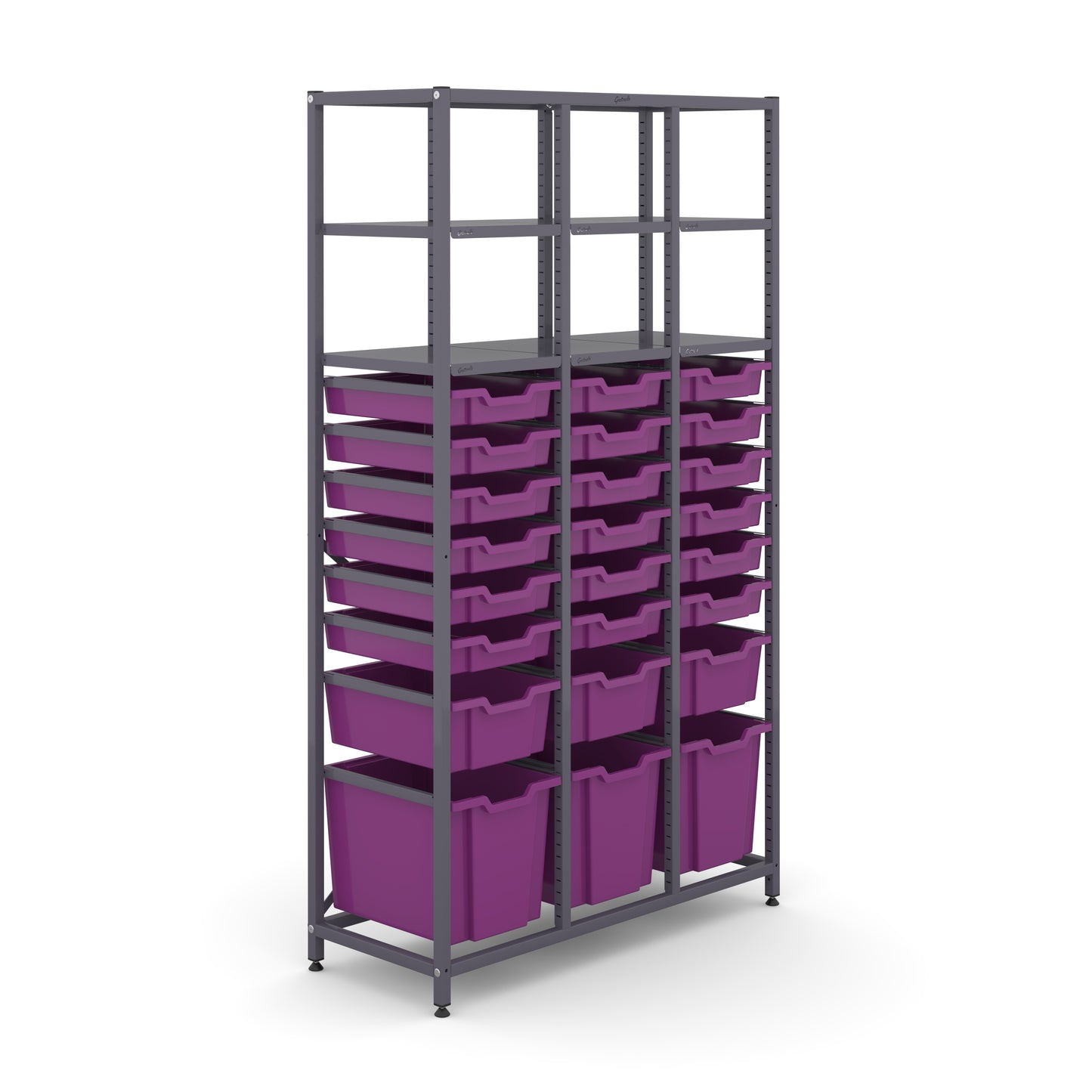 Gratnells Science Tall Treble Frame 6 Shelves 3 Jumbo 3 Deep & 18 Shallow Trays