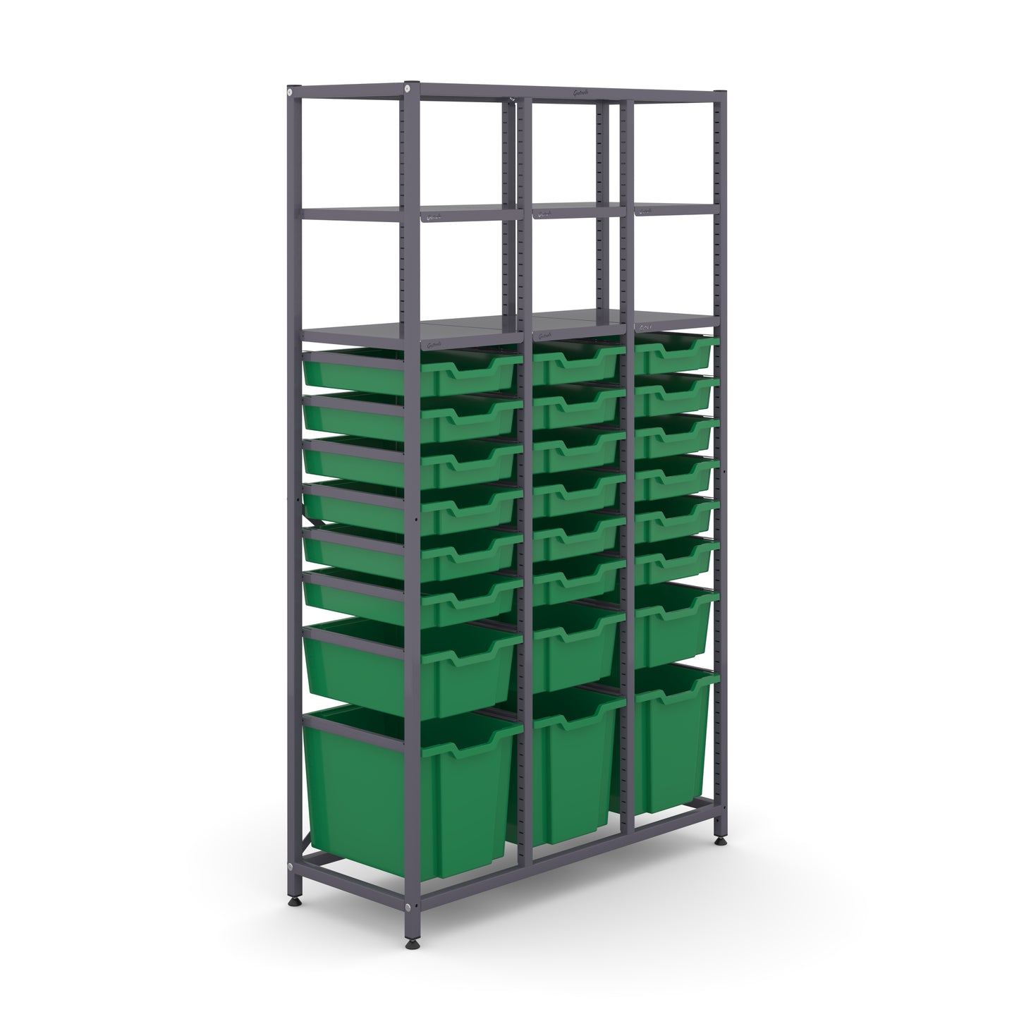Gratnells Science Tall Treble Frame 6 Shelves 3 Jumbo 3 Deep & 18 Shallow Trays