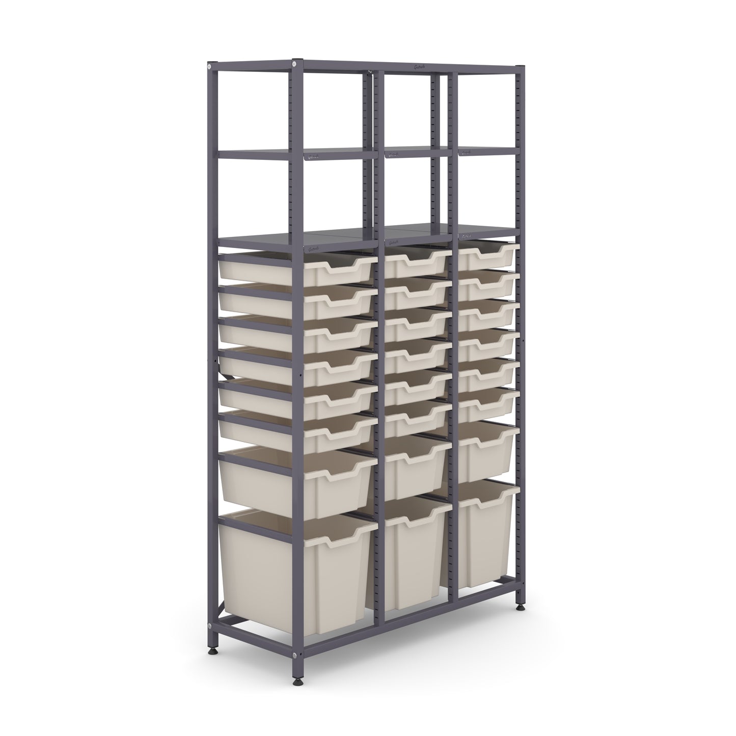 Gratnells Science Tall Treble Frame 6 Shelves 3 Jumbo 3 Deep & 18 Shallow Trays