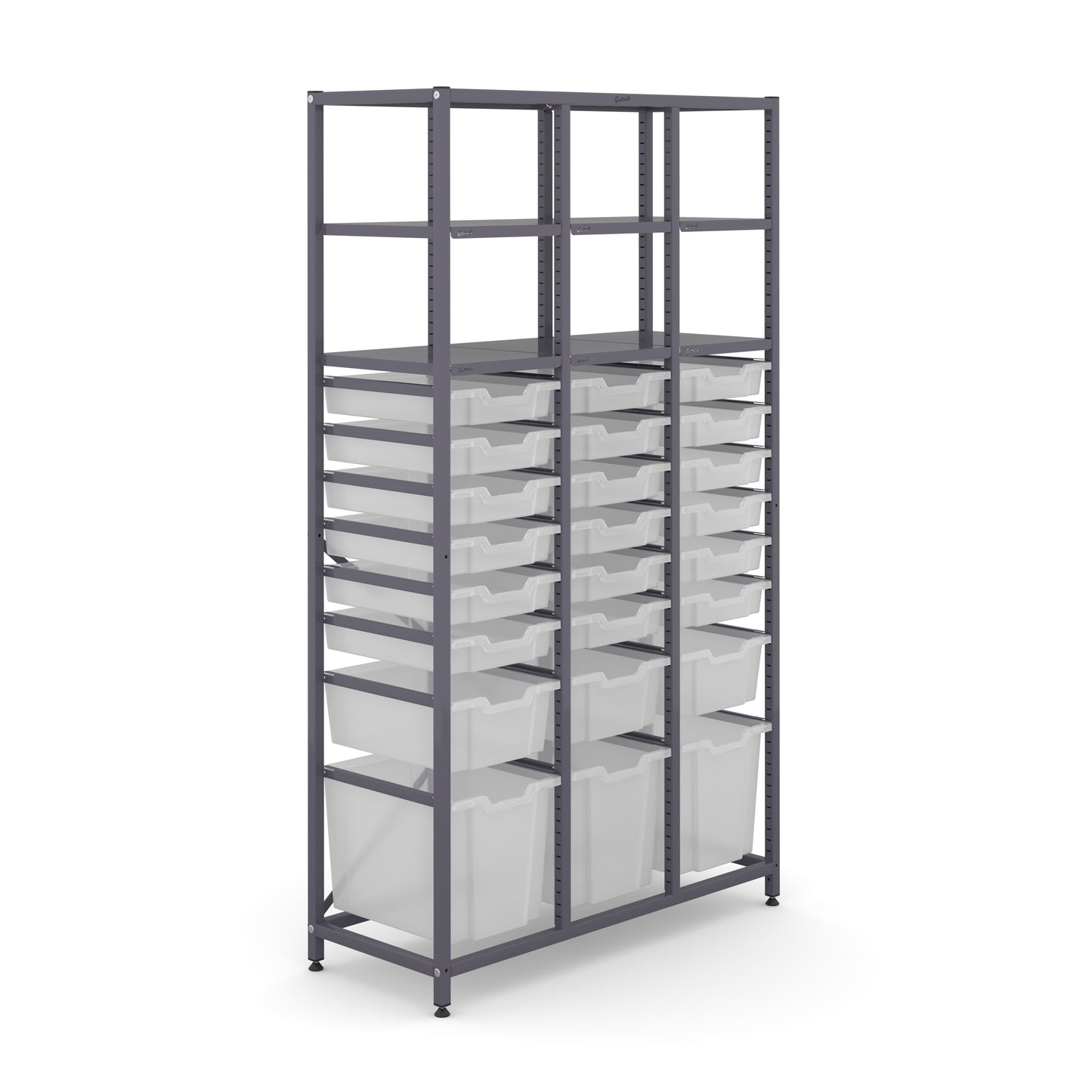 Gratnells Science Tall Treble Frame 6 Shelves 3 Jumbo 3 Deep & 18 Shallow Trays