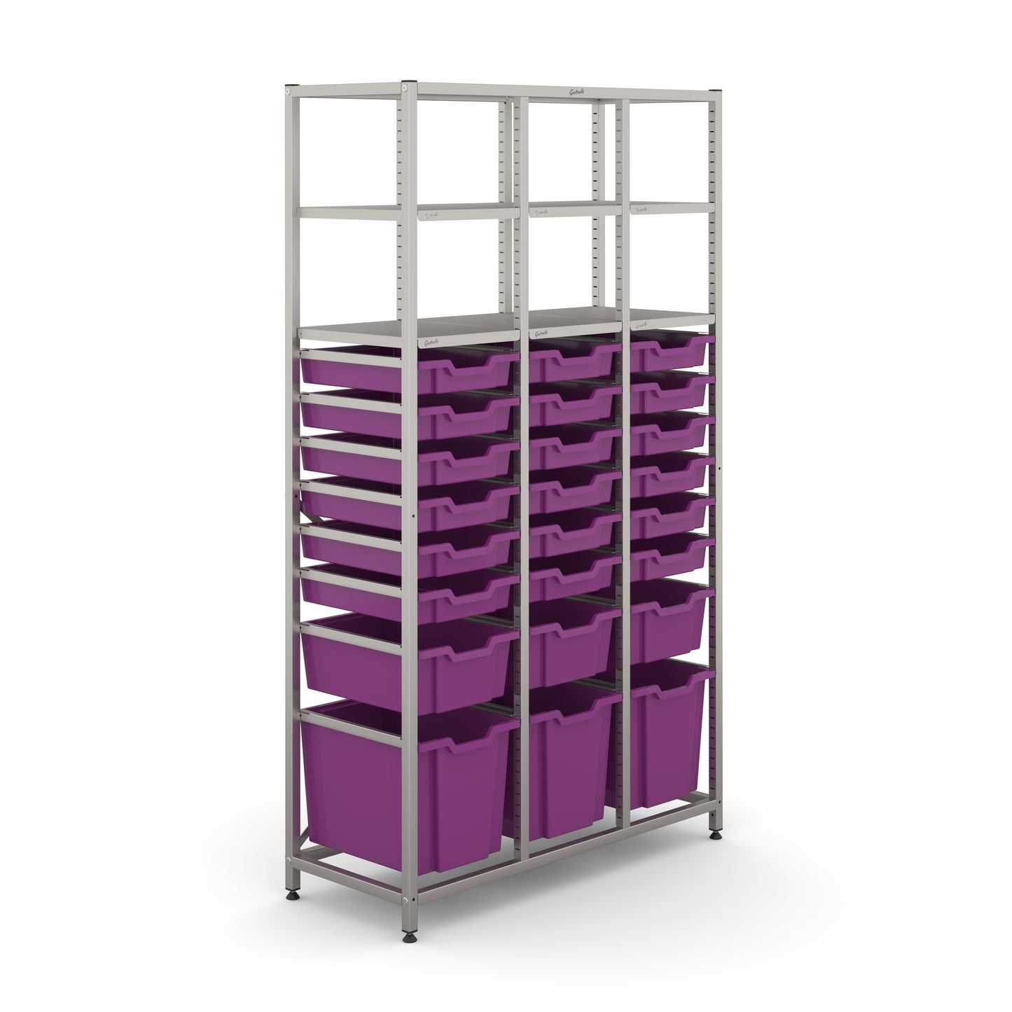 Gratnells Science Tall Treble Frame 6 Shelves 3 Jumbo 3 Deep & 18 Shallow Trays