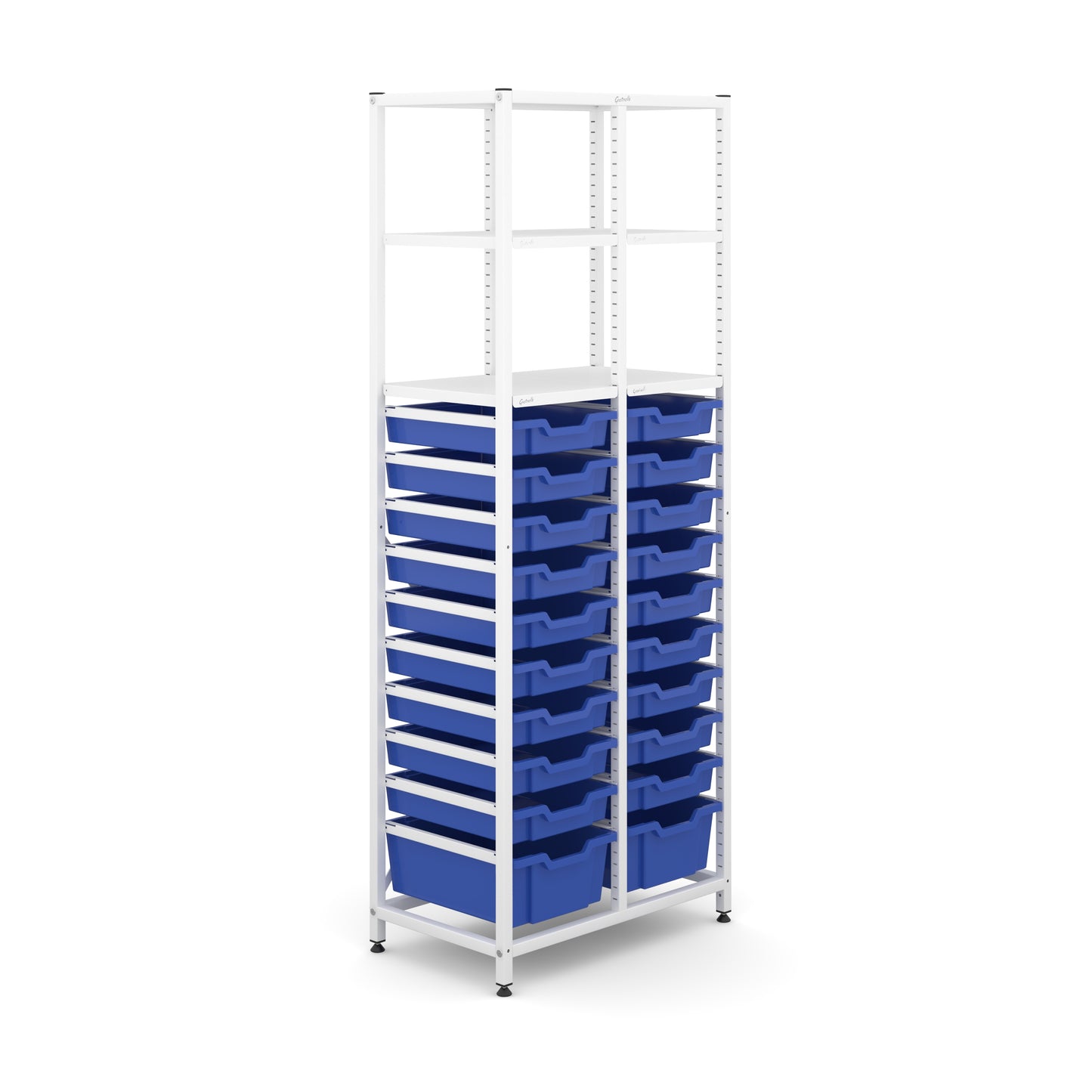 Gratnells Science Tall Double Frame 4 Shelves 2 Deep & 18 Shallow Trays