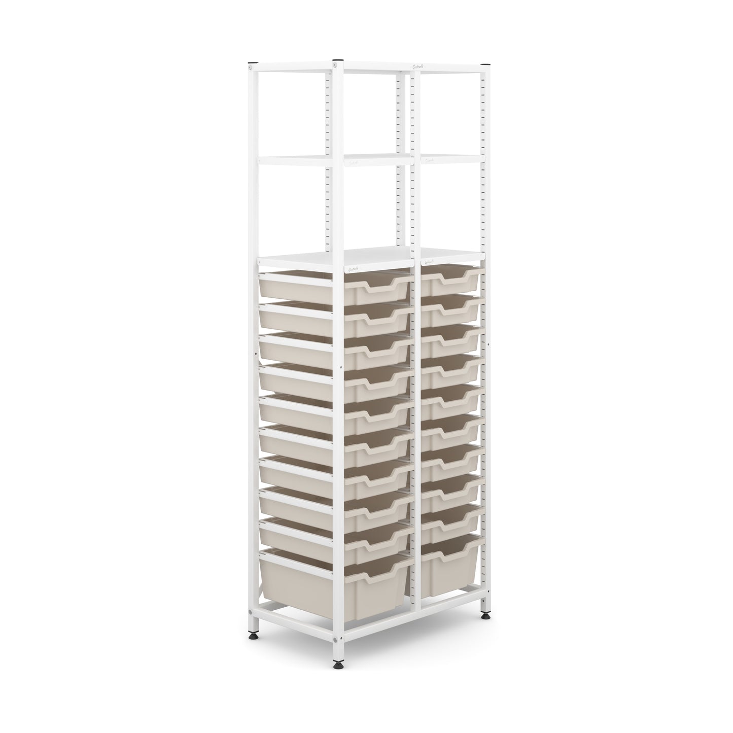 Gratnells Science Tall Double Frame 4 Shelves 2 Deep & 18 Shallow Trays