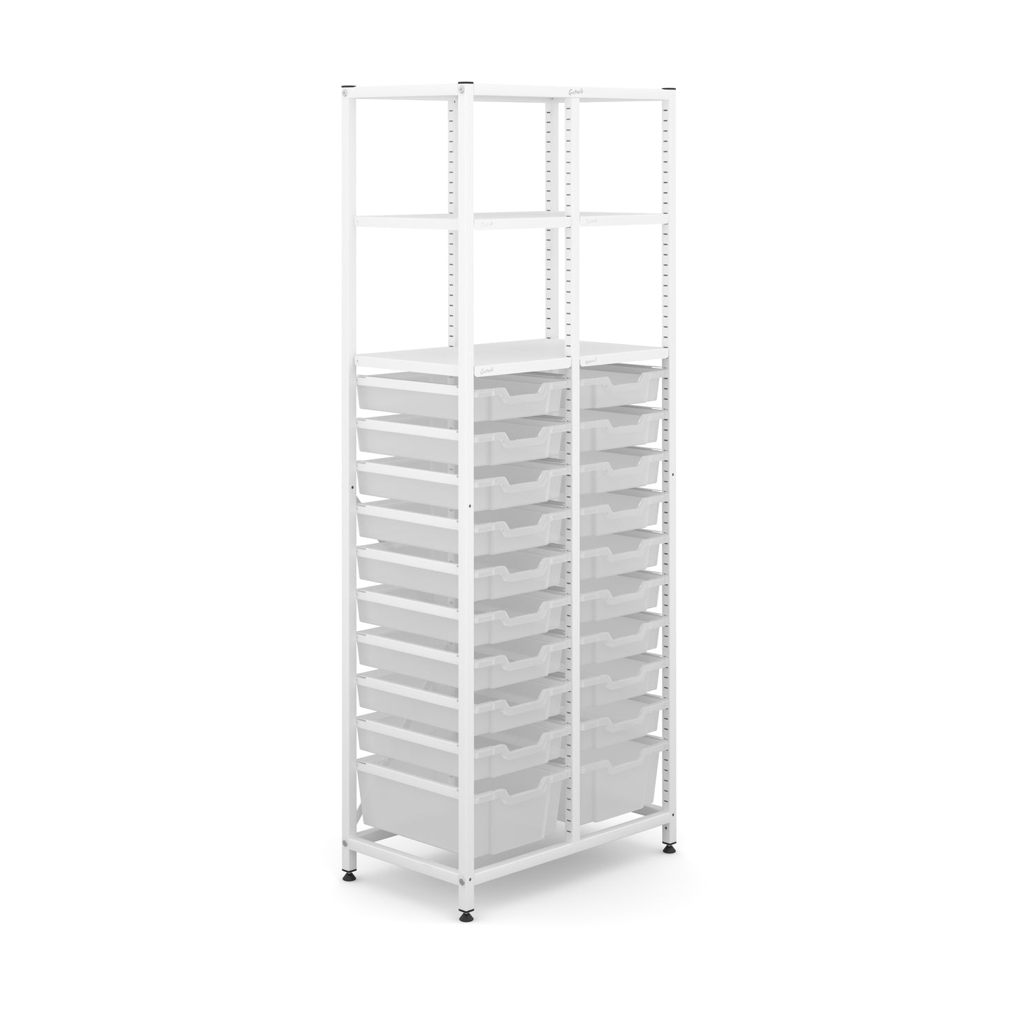 Gratnells Science Tall Double Frame 4 Shelves 2 Deep & 18 Shallow Trays