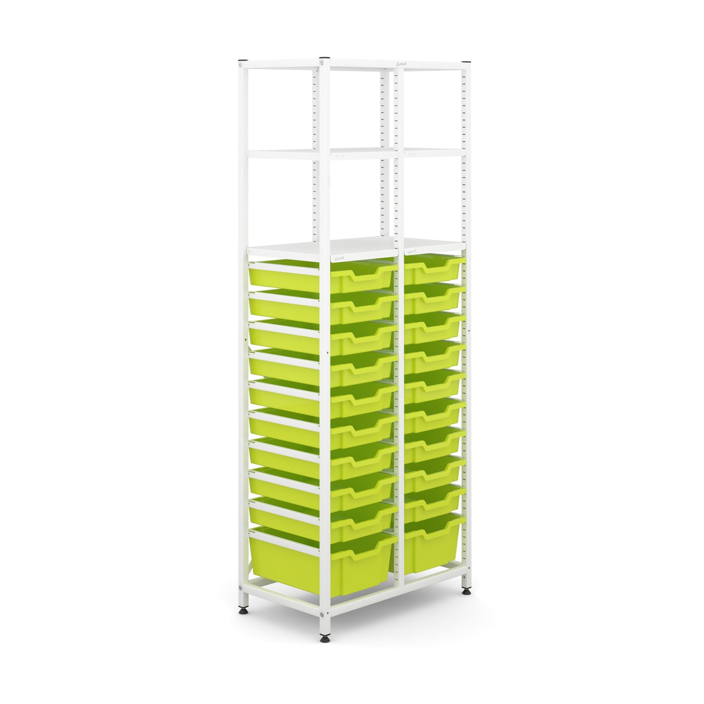 Gratnells Science Tall Double Frame 4 Shelves 2 Deep & 18 Shallow Trays