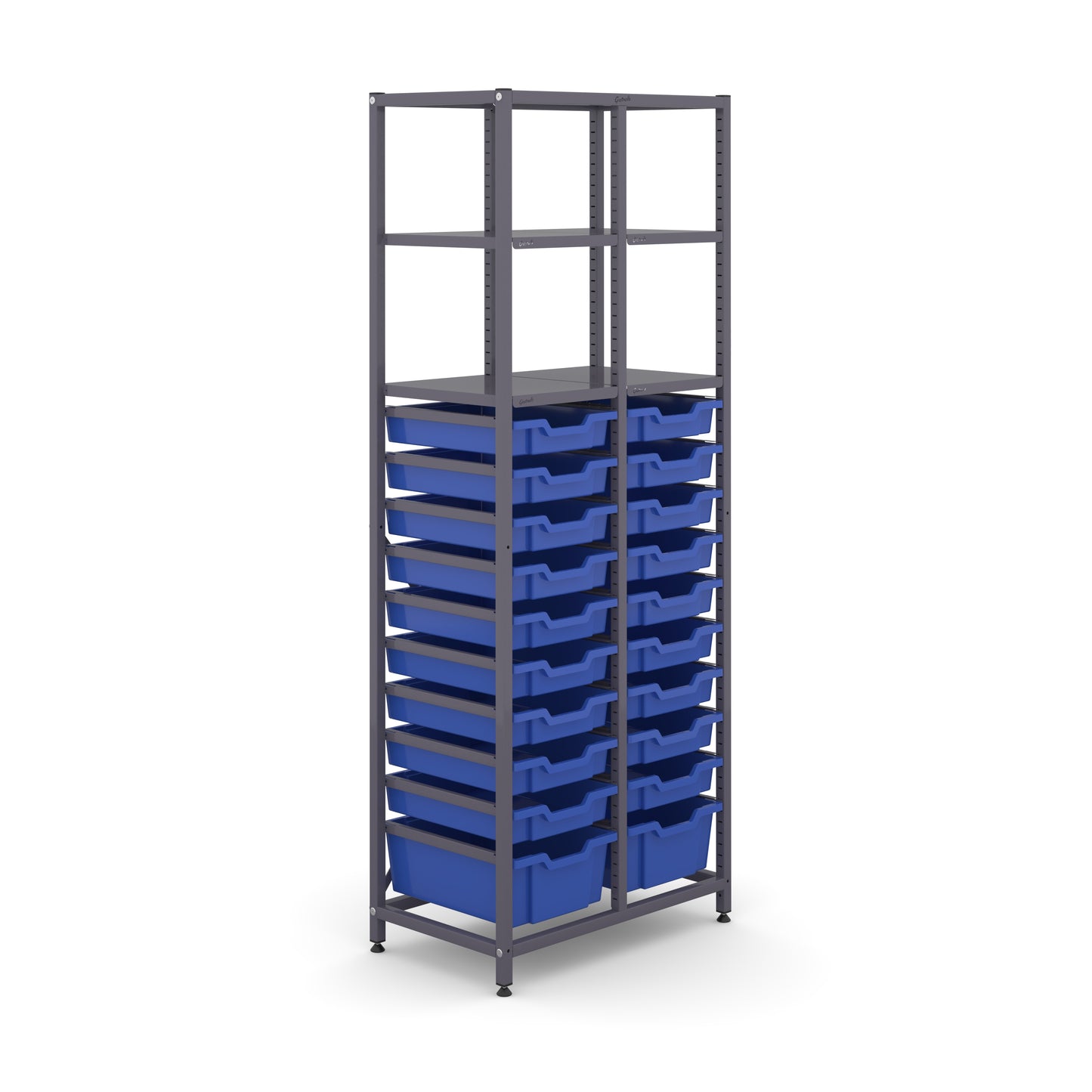 Gratnells Science Tall Double Frame 4 Shelves 2 Deep & 18 Shallow Trays