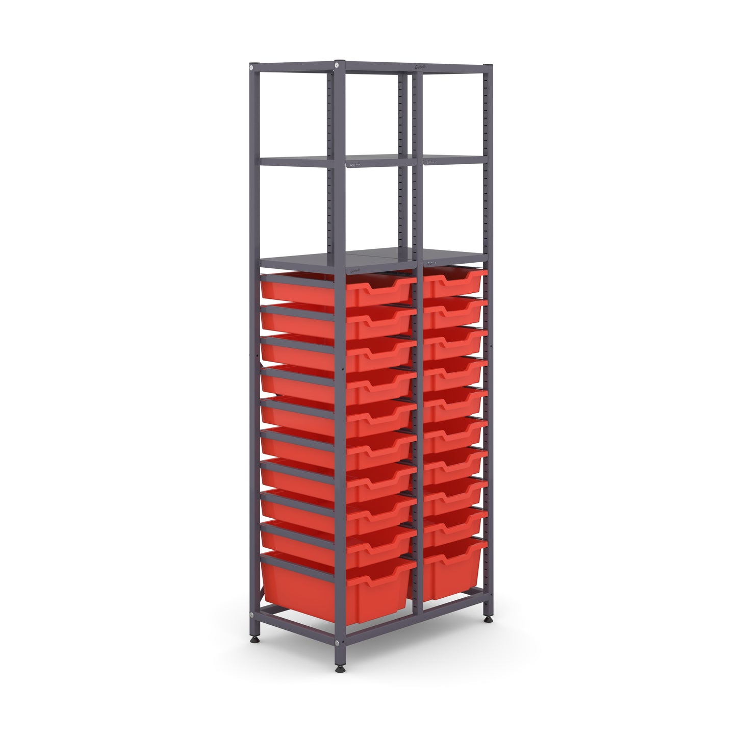 Gratnells Science Tall Double Frame 4 Shelves 2 Deep & 18 Shallow Trays
