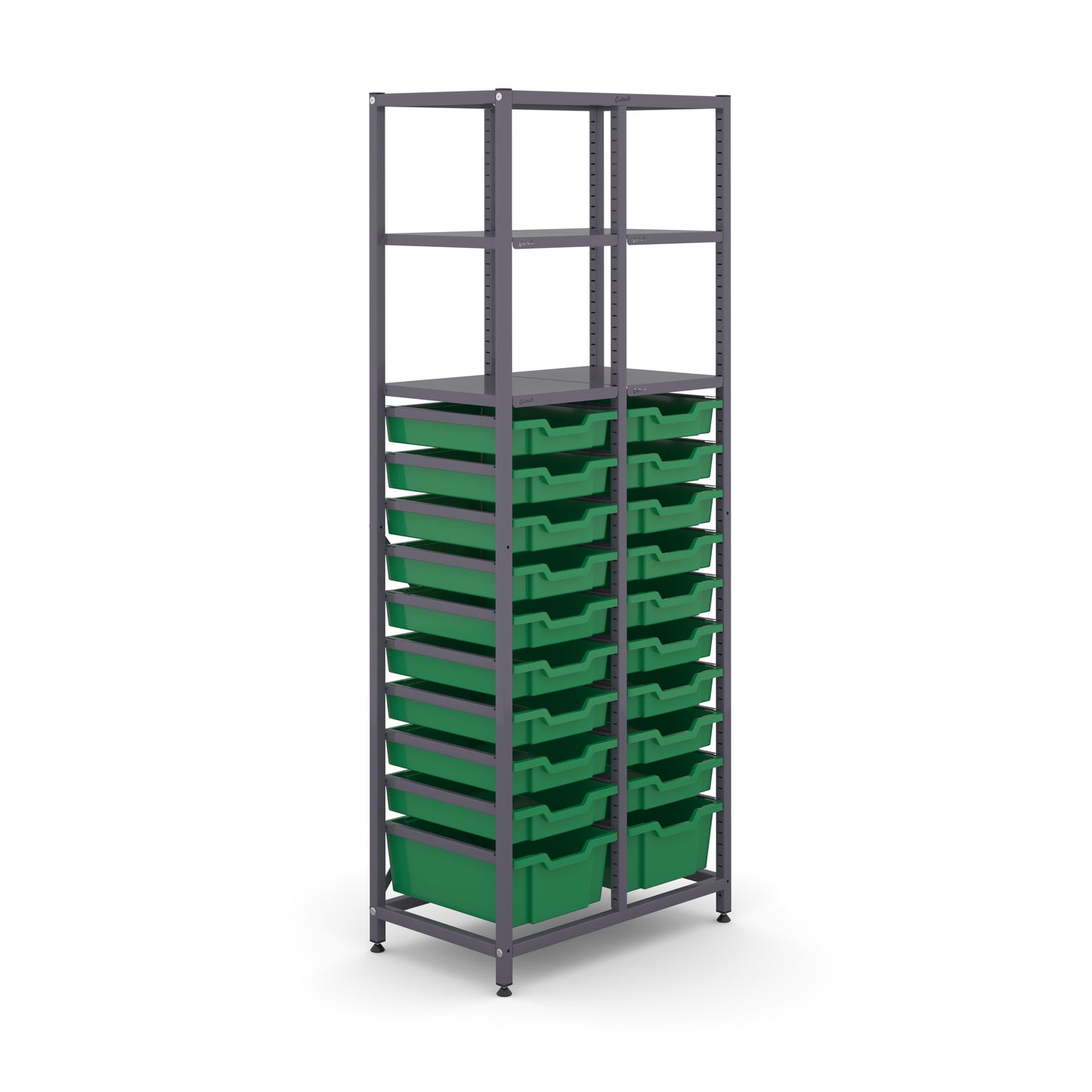Gratnells Science Tall Double Frame 4 Shelves 2 Deep & 18 Shallow Trays