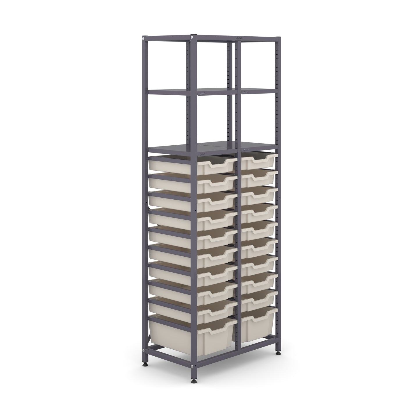 Gratnells Science Tall Double Frame 4 Shelves 2 Deep & 18 Shallow Trays